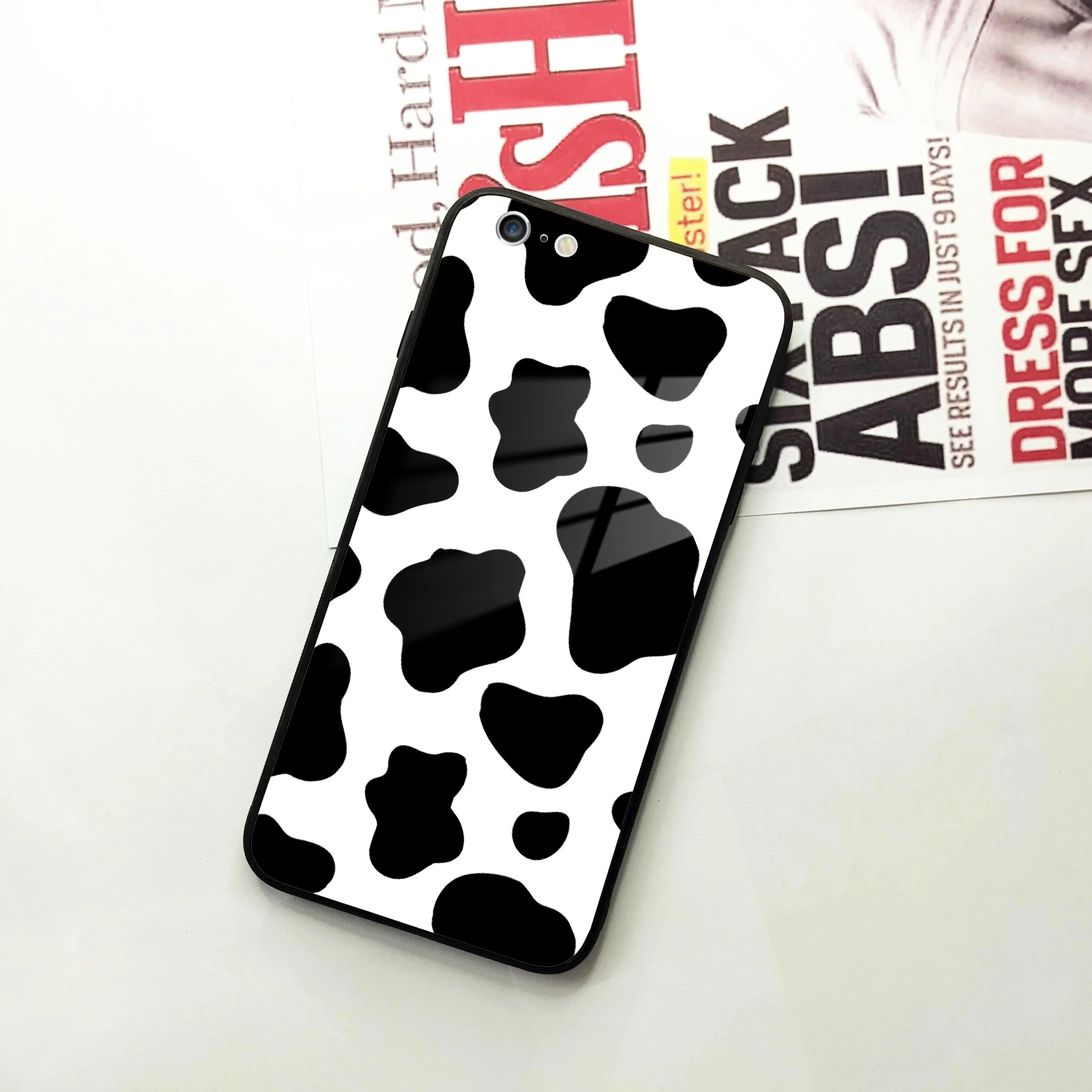 Cow Print Glass Phone Case Cover For iPhone - ShopOnCliQ