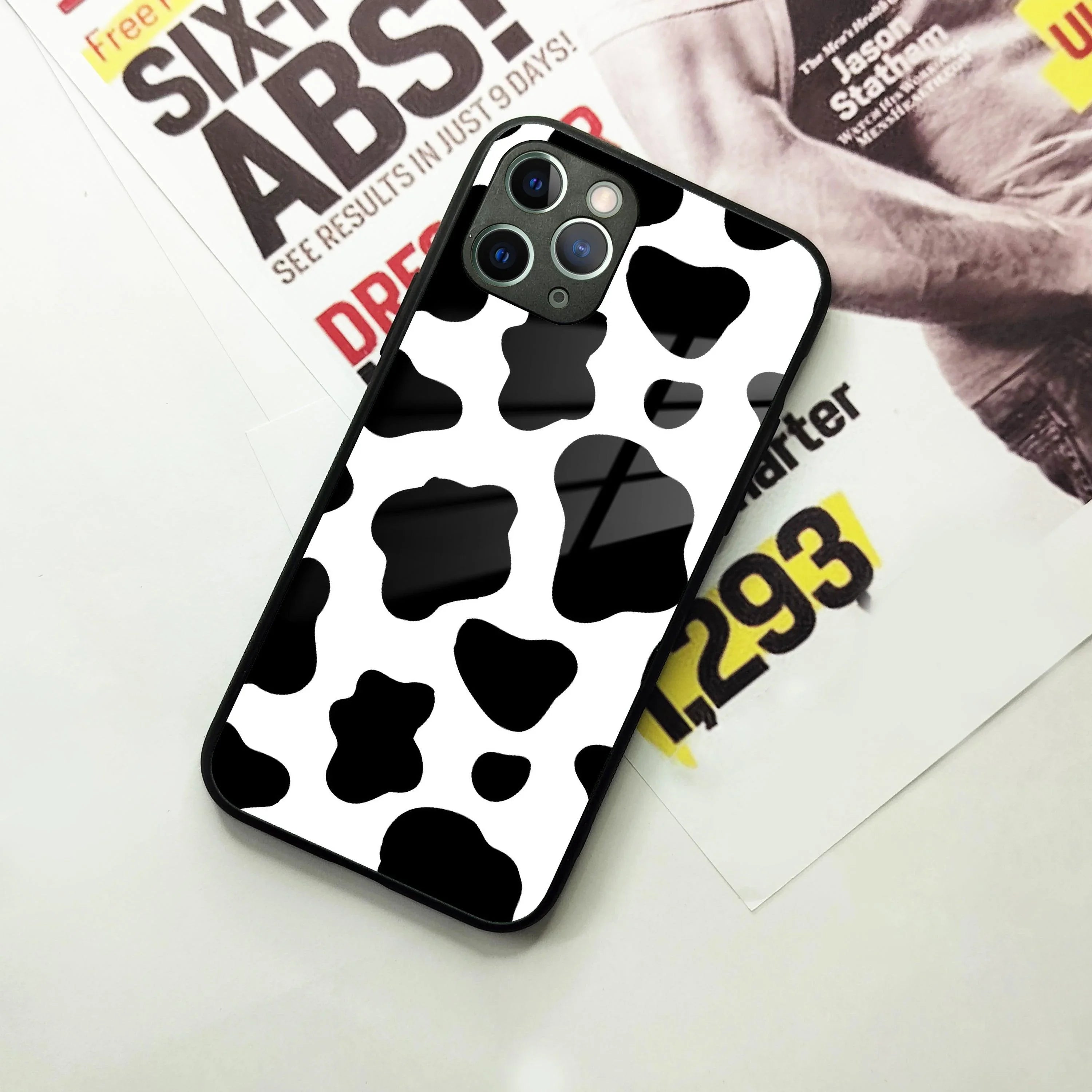 Cow Print Glass Phone Case Cover For iPhone - ShopOnCliQ