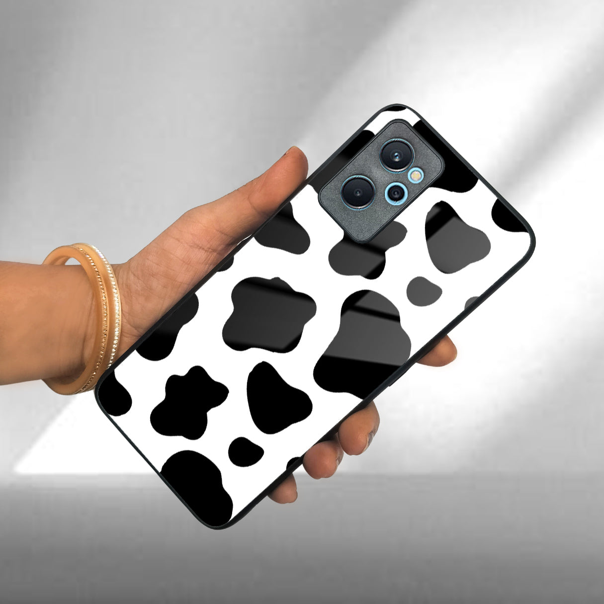 Cow Print Glass Phone Case And Cover For Realme/Narzo