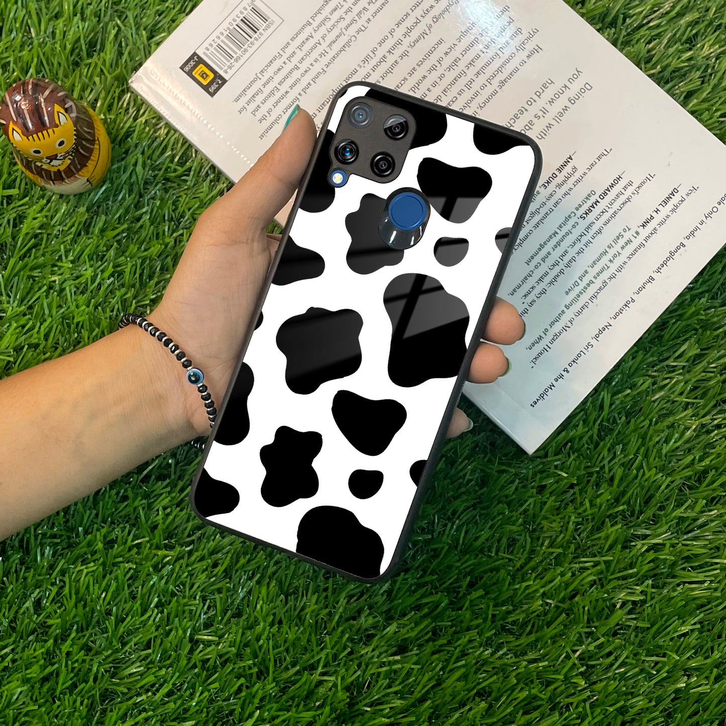 Cow Print Glass Phone Case And Cover For Realme/Narzo