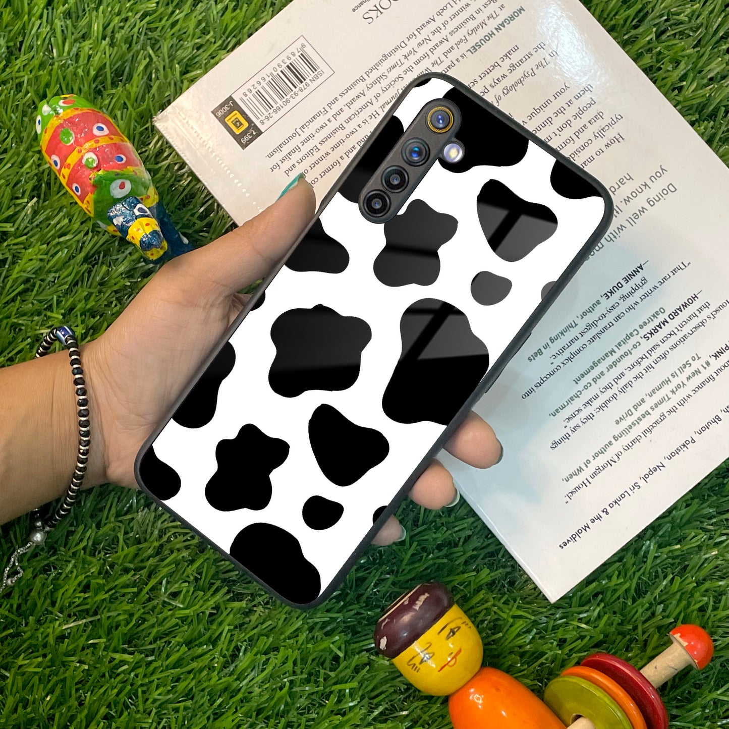 Cow Print Glass Phone Case And Cover For Realme/Narzo