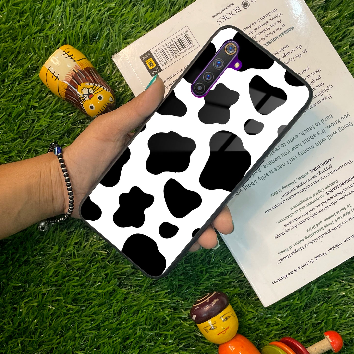 Cow Print Glass Phone Case And Cover For Realme/Narzo