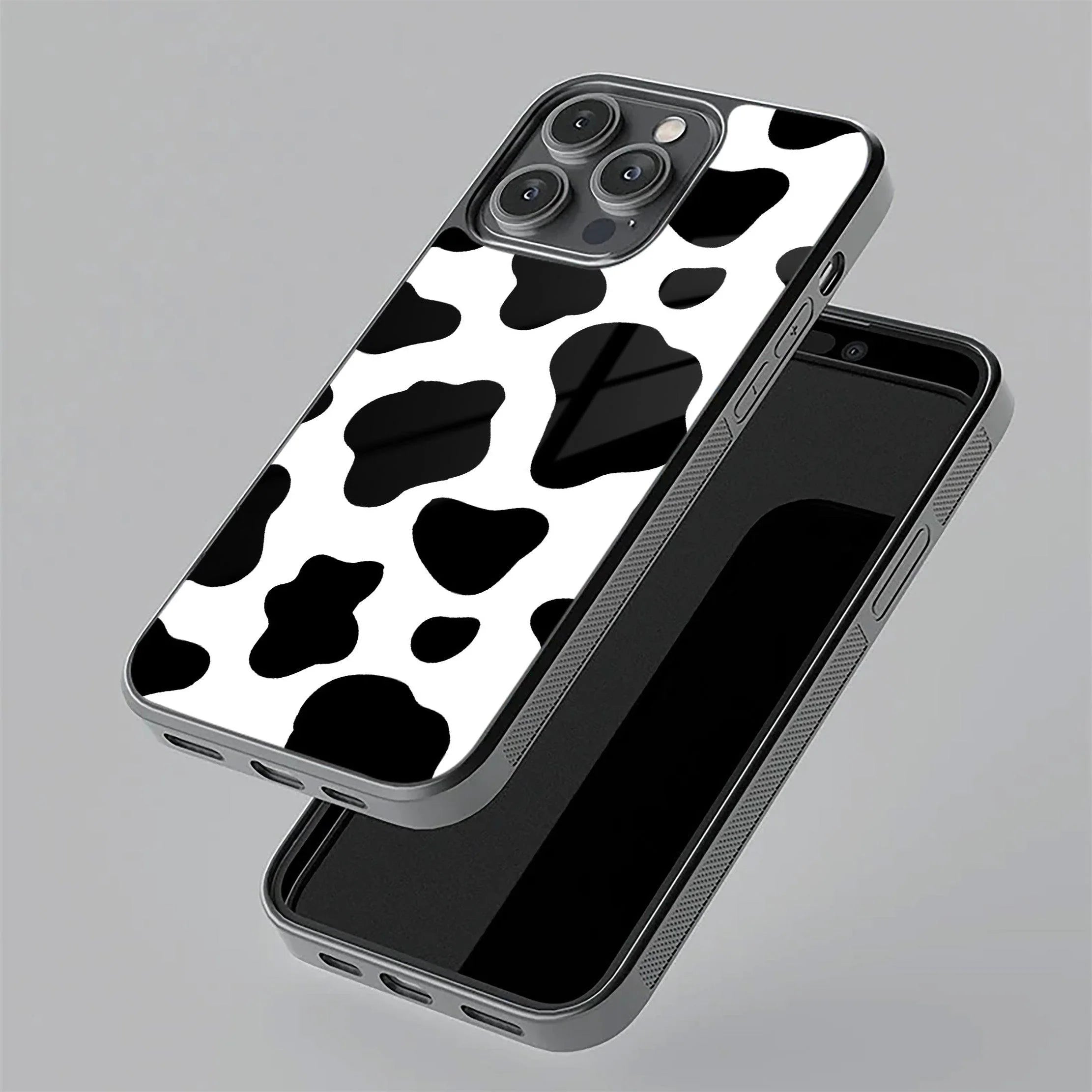Cow Print Glass Phone Case And Cover For iQOO - ShopOnCliQ