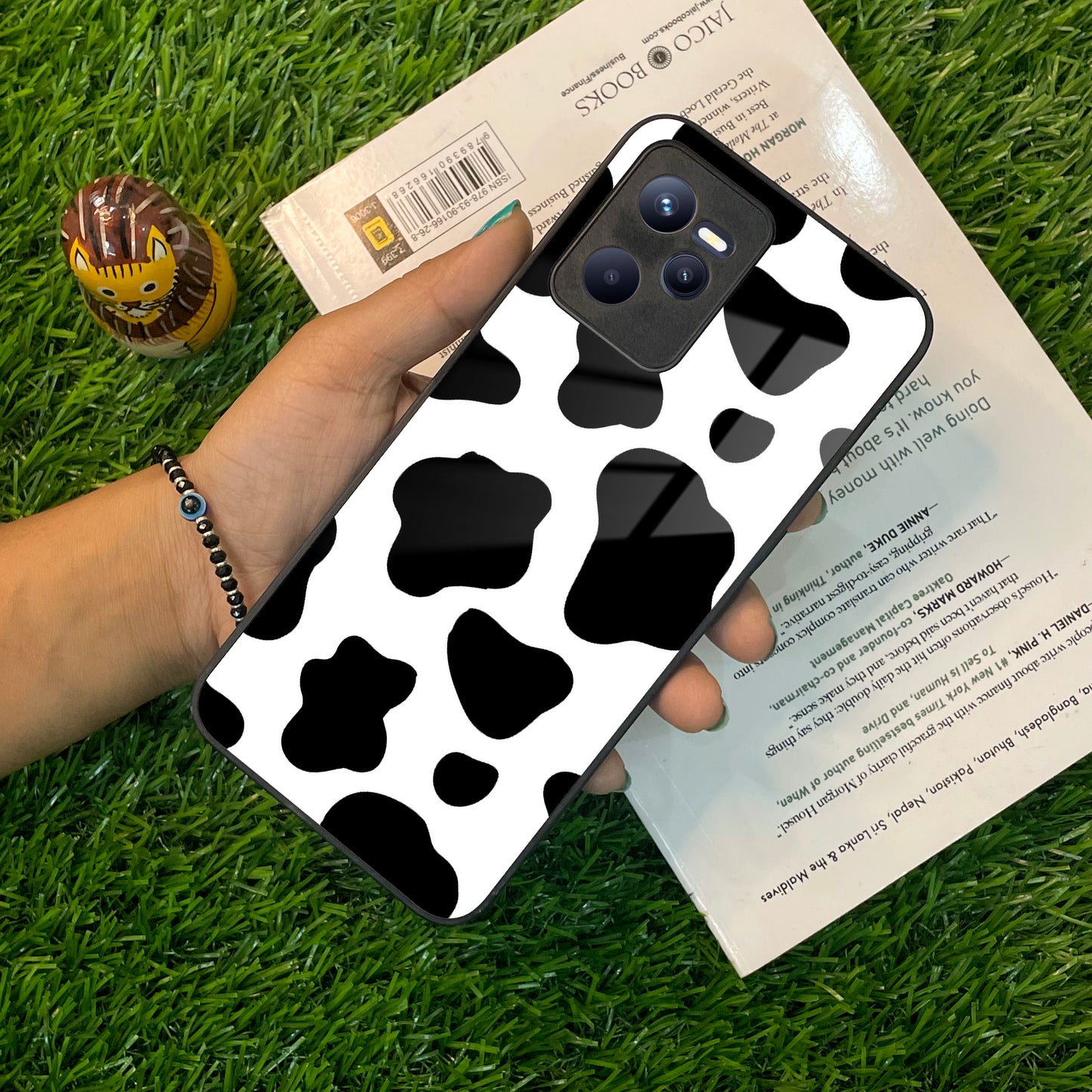 Cow Print Glass Phone Case And Cover For Realme/Narzo