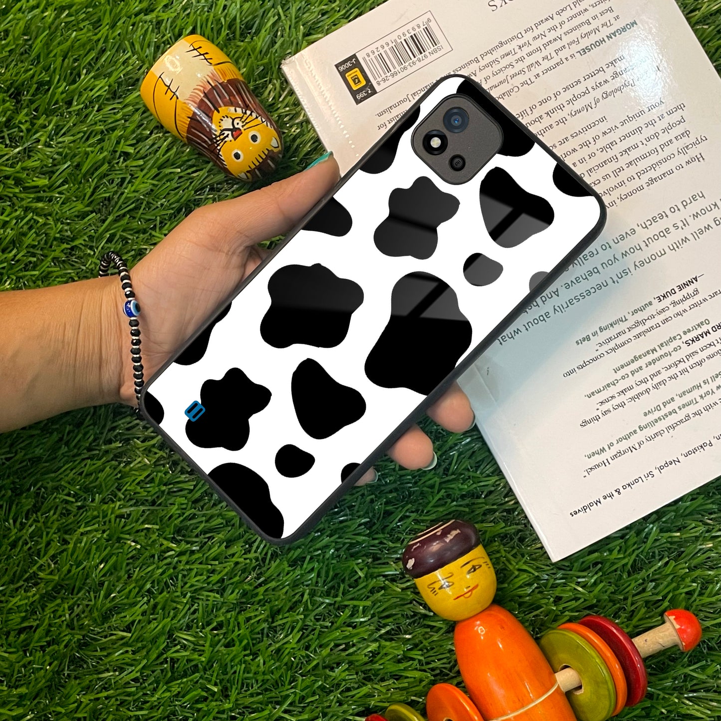 Cow Print Glass Phone Case And Cover For Realme/Narzo