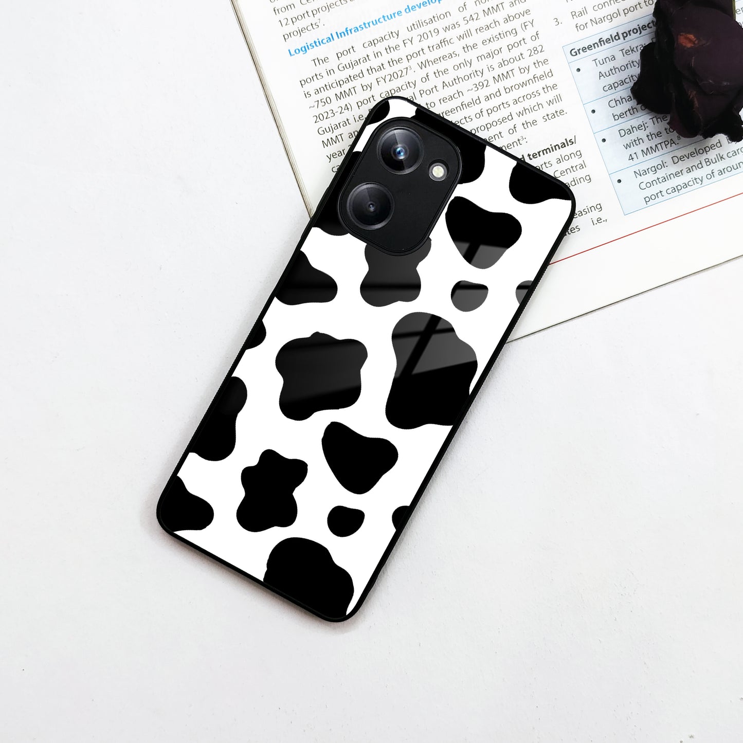 Cow Print Glass Phone Case And Cover For Realme/Narzo