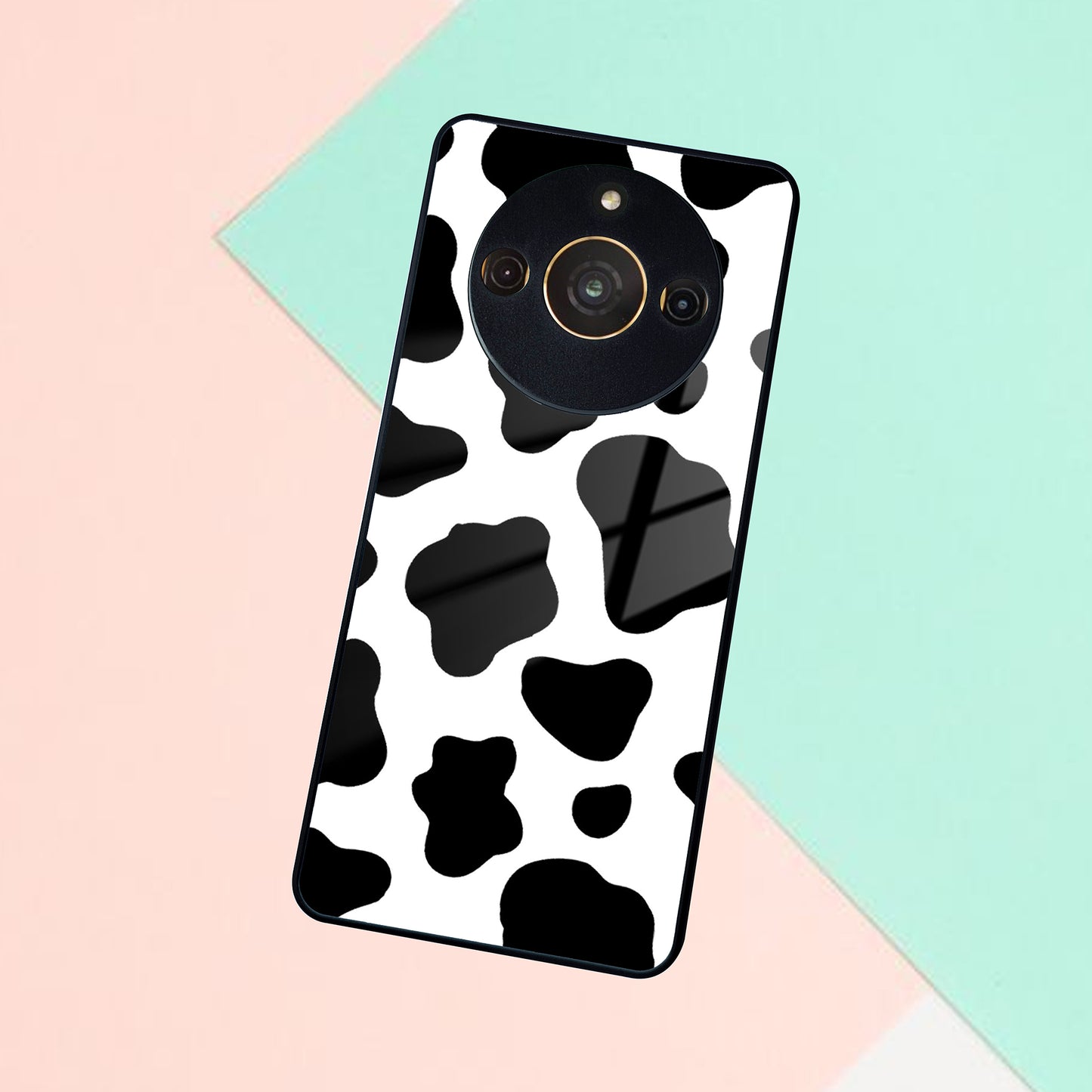 Cow Print Glass Phone Case And Cover For Realme/Narzo