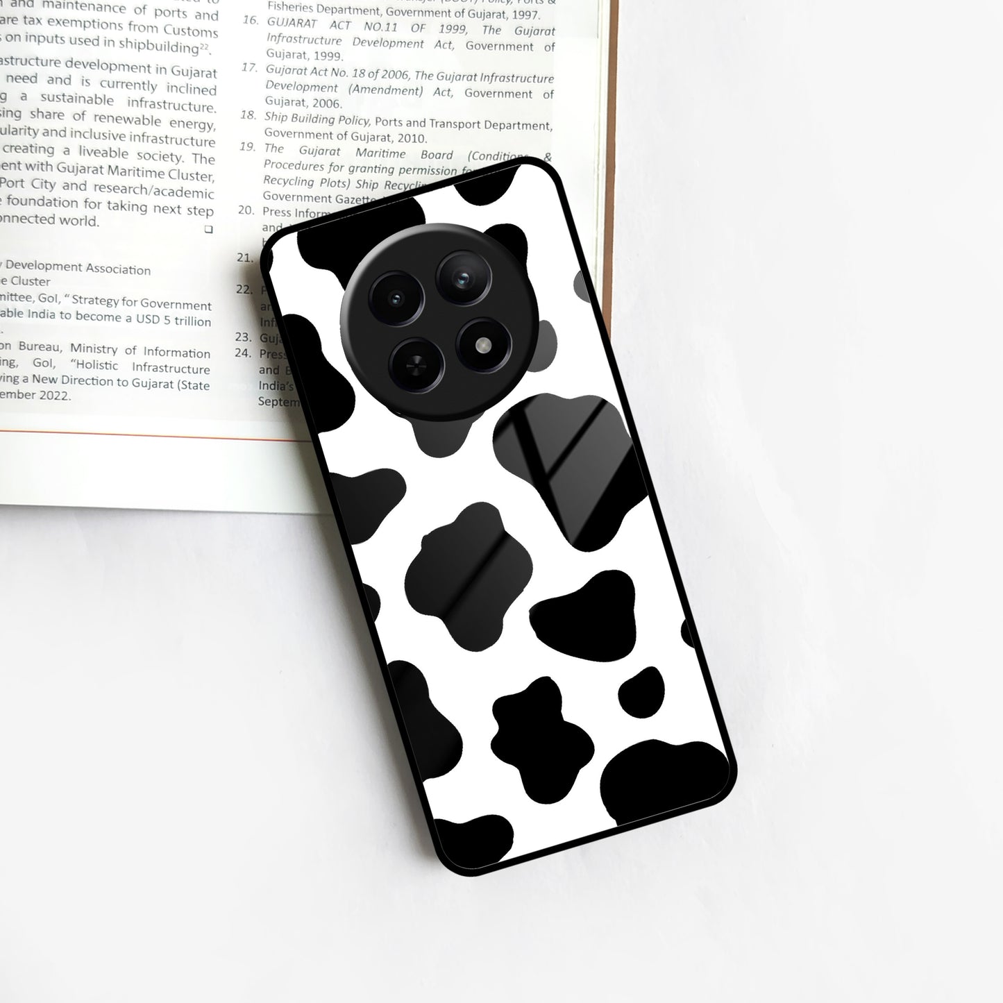 Cow Print Glass Phone Case And Cover For Realme/Narzo