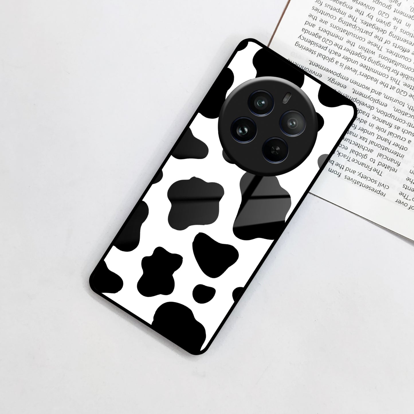 Cow Print Glass Phone Case And Cover For Realme/Narzo