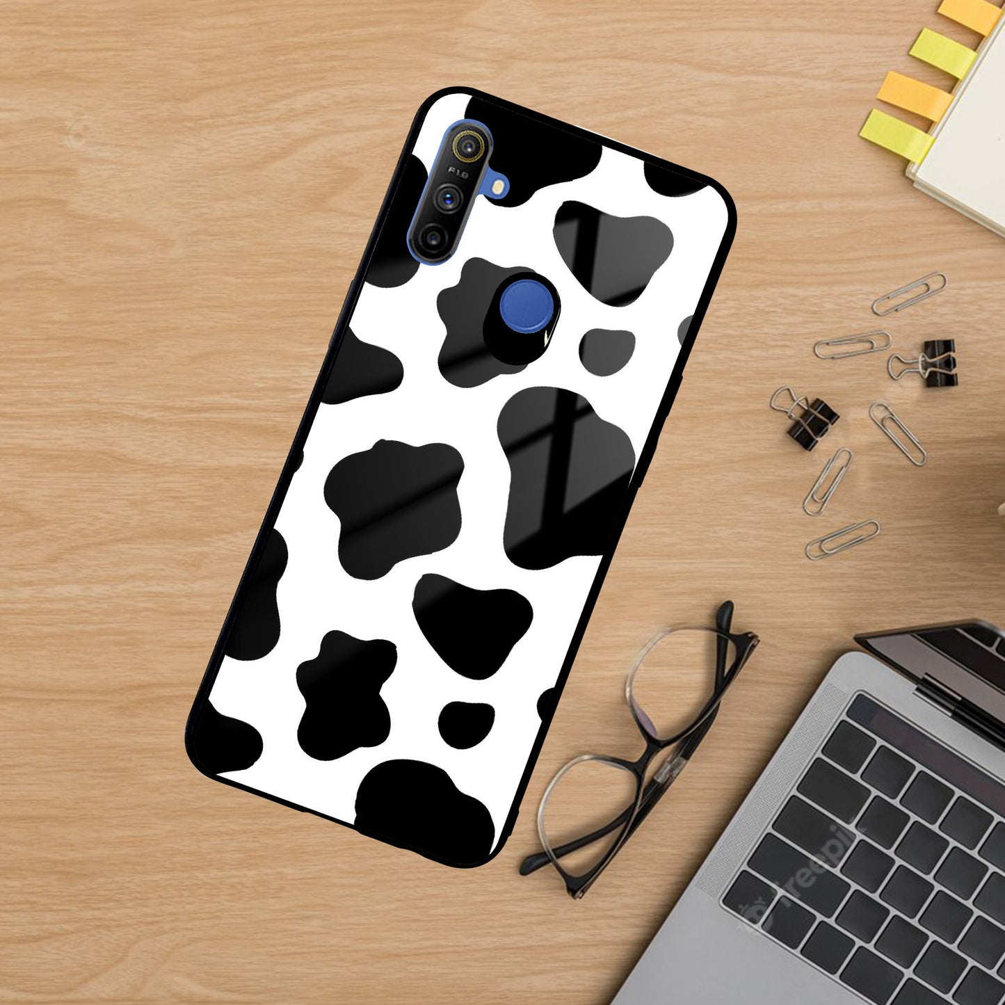 Cow Print Glass Phone Case And Cover For Realme/Narzo