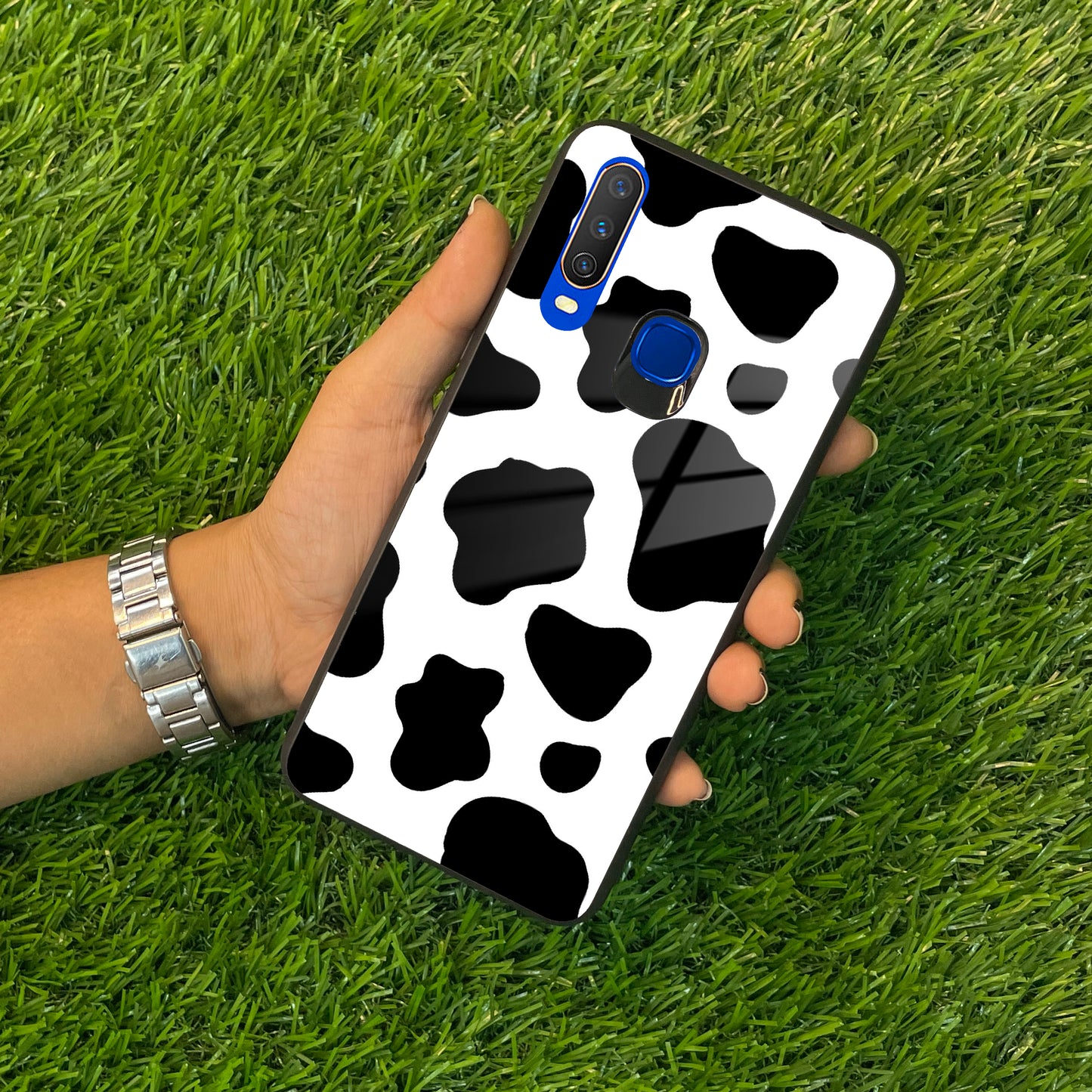 Cow Print Glass Phone Case And Cover For Vivo