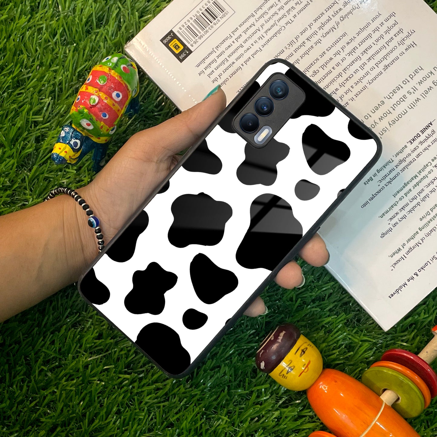 Cow Print Glass Phone Case And Cover For Realme/Narzo