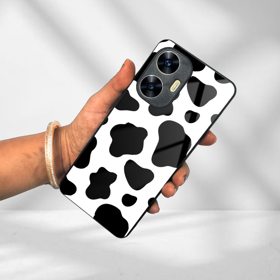 Cow Print Glass Phone Case And Cover For Realme/Narzo