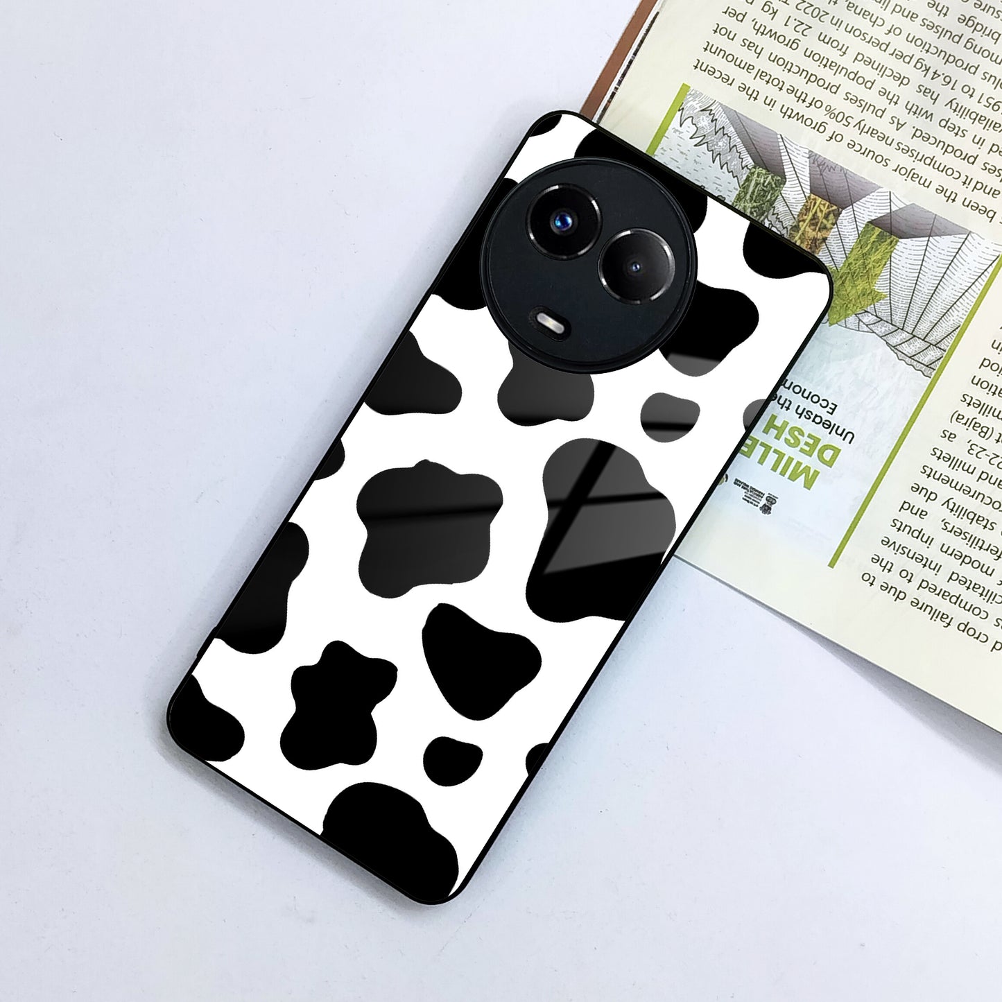 Cow Print Glass Phone Case And Cover For Realme/Narzo