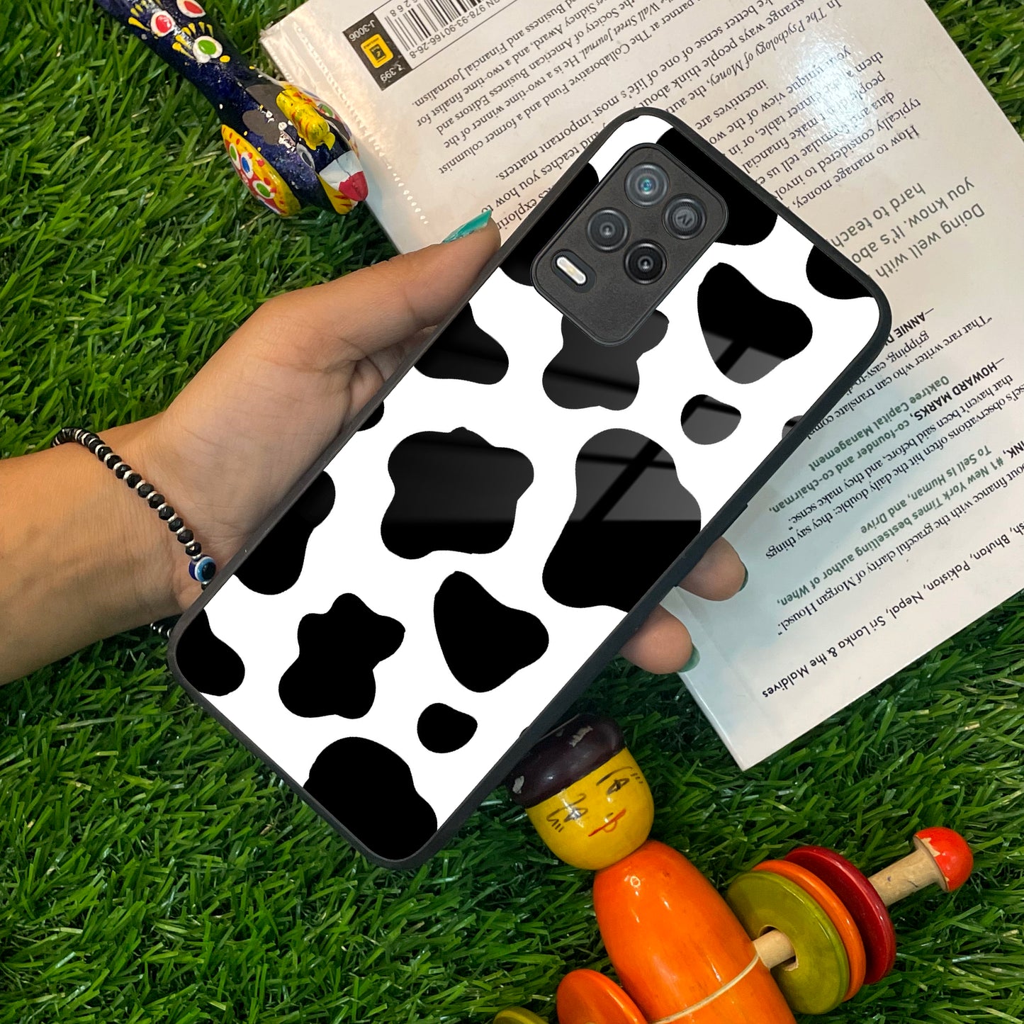 Cow Print Glass Phone Case And Cover For Realme/Narzo