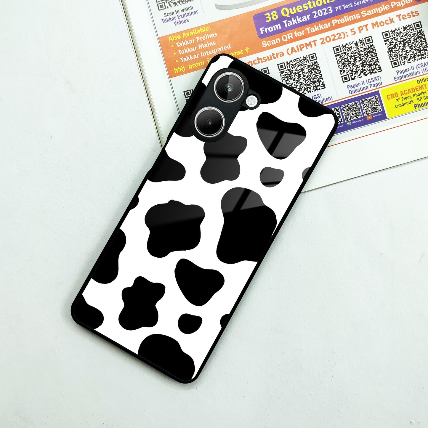 Cow Print Glass Phone Case And Cover For Realme/Narzo