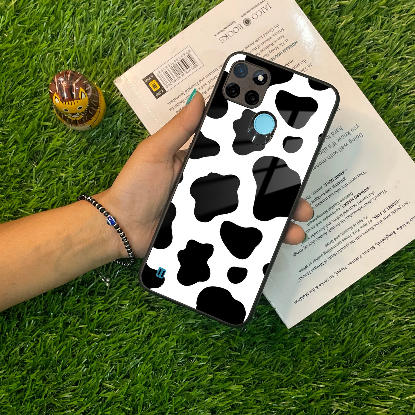 Cow Print Glass Phone Case And Cover For Realme/Narzo