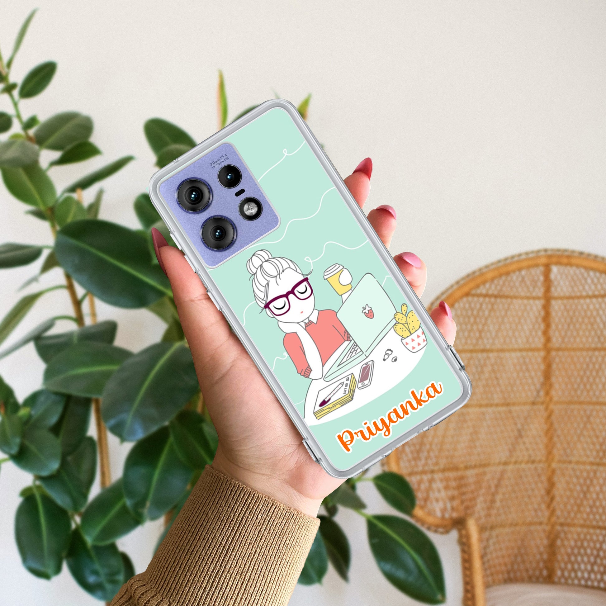 Creator Girl Customize Transparent Silicon Case For Motorola ShopOnCliQ