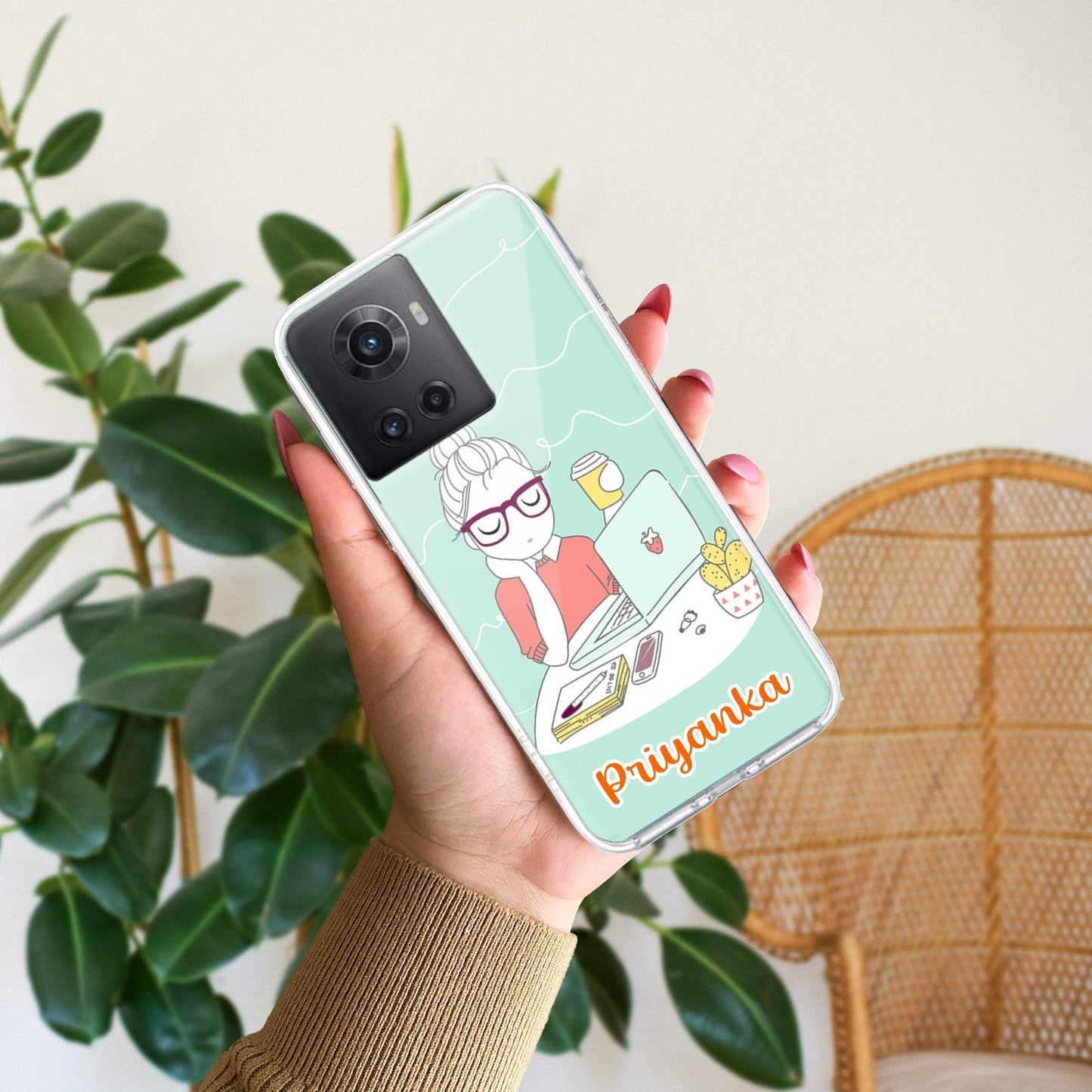 Creator Girl Customize Transparent Silicon Case For OnePlus