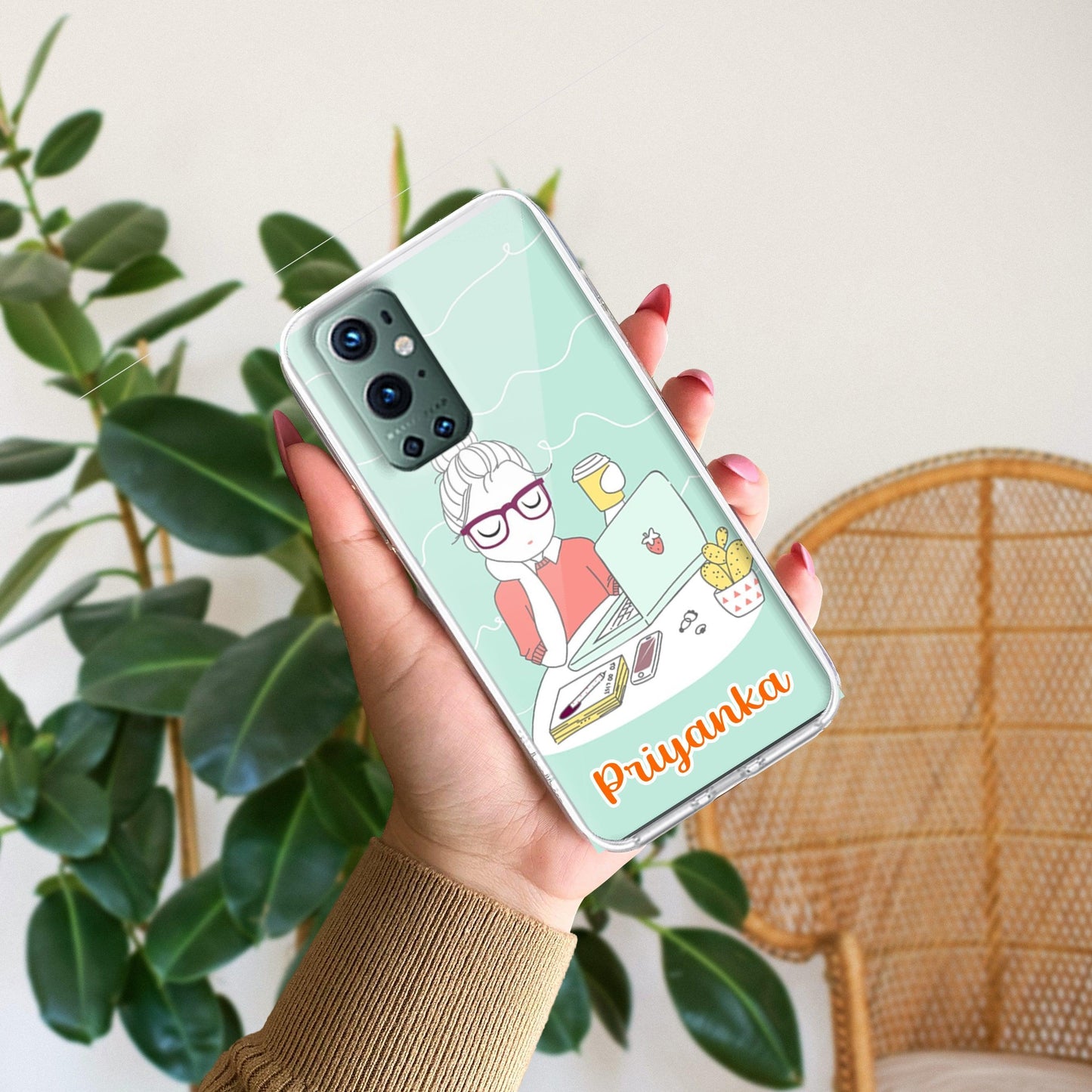 Creator Girl Customize Transparent Silicon Case For OnePlus