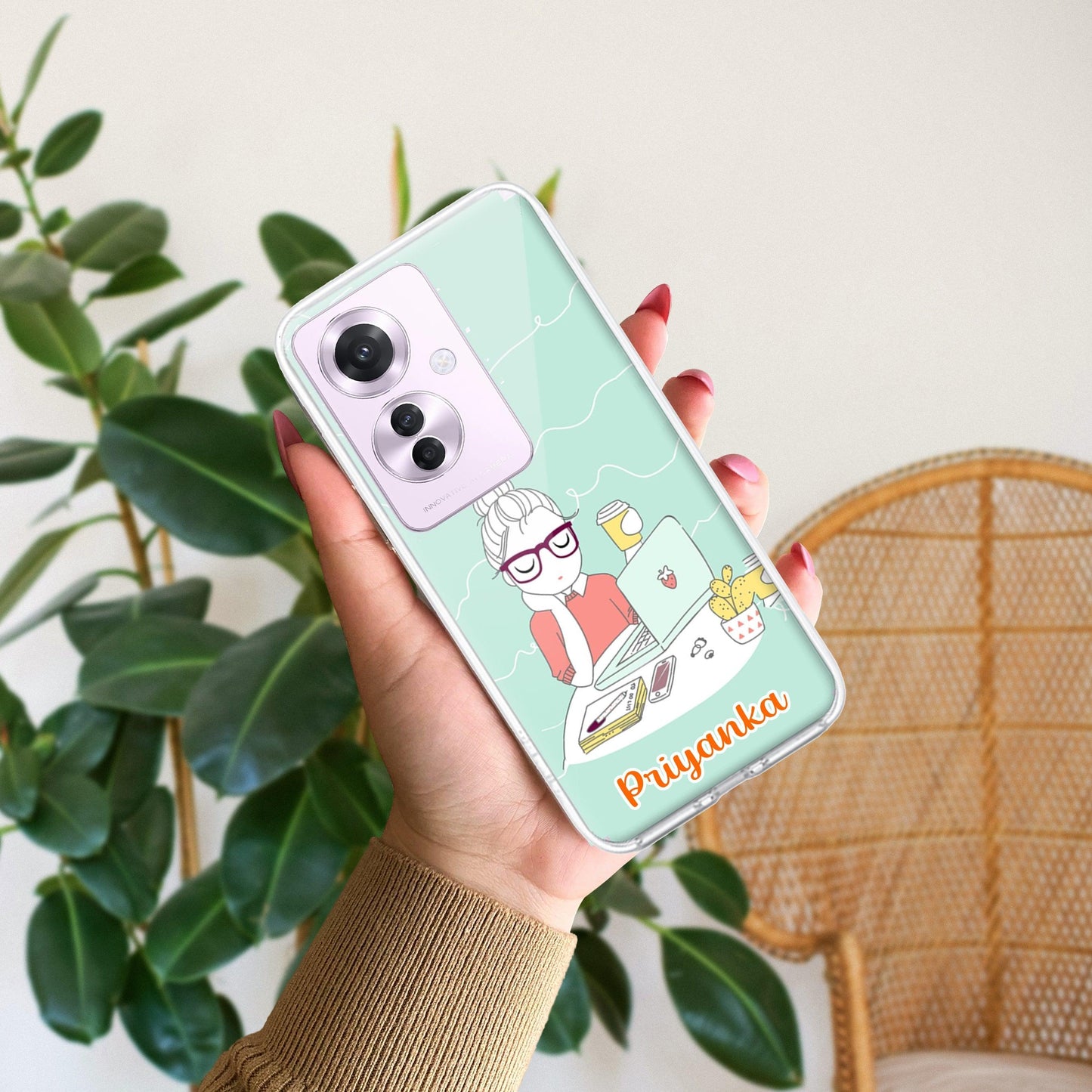 Creator Girl Customize Transparent Silicon Case For Oppo