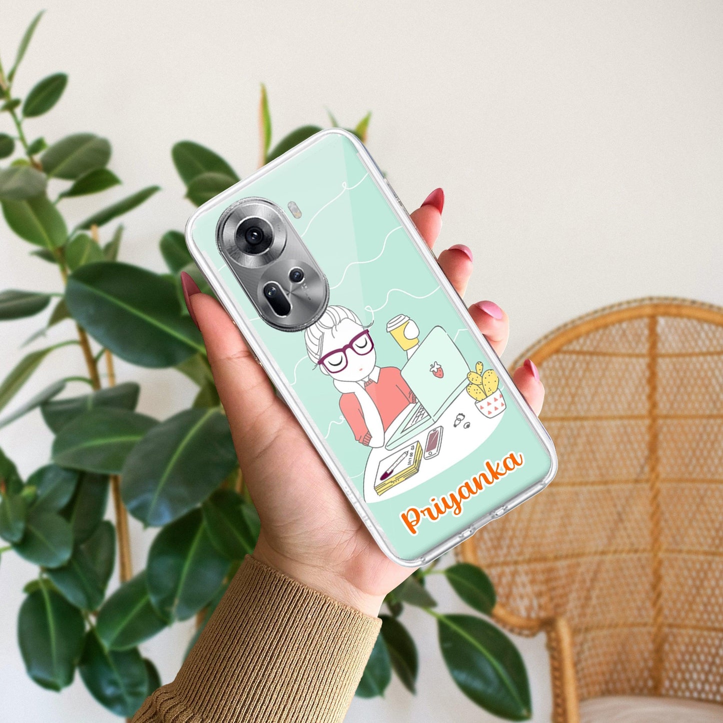 Creator Girl Customize Transparent Silicon Case For Oppo