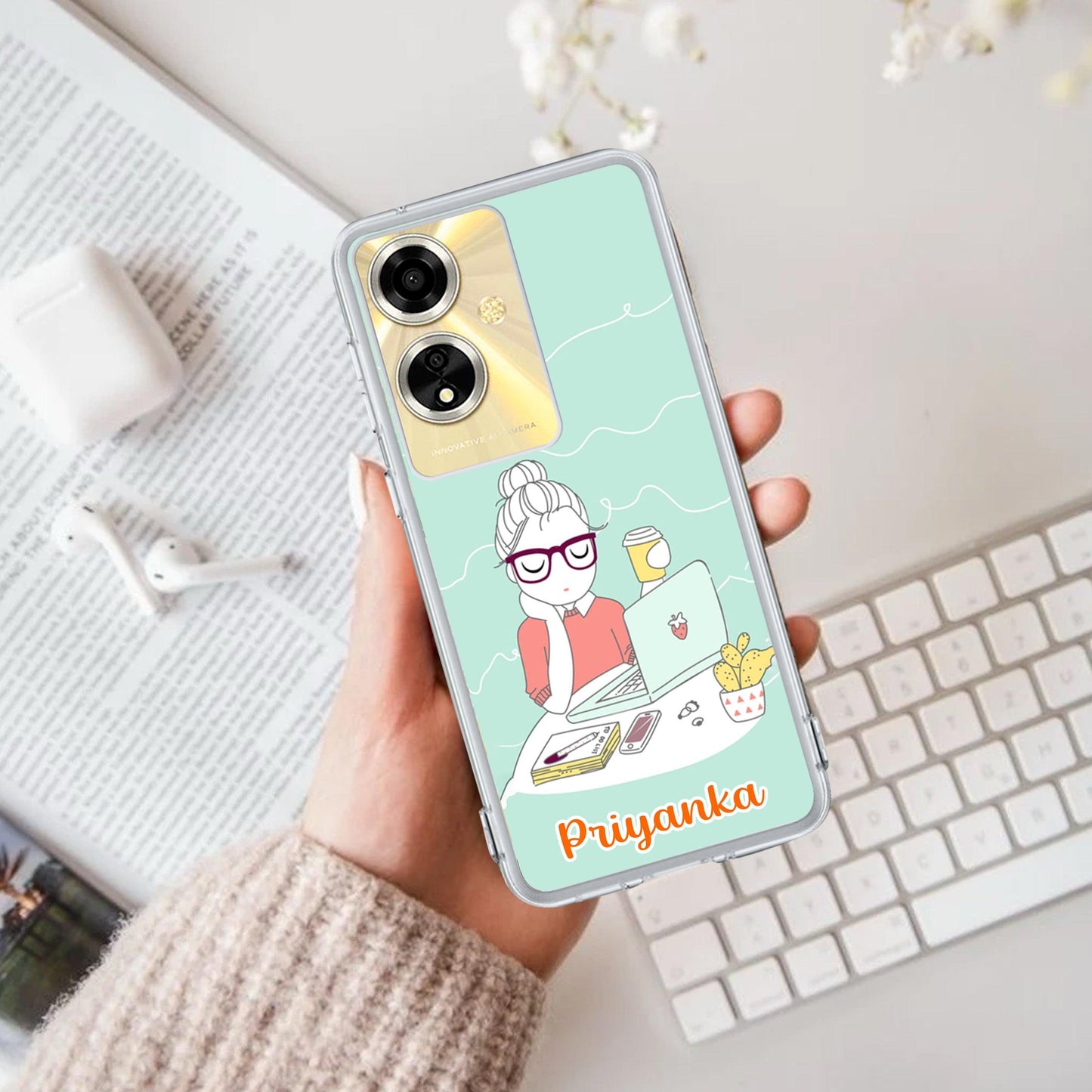 Creator Girl Customize Transparent Silicon Case For Oppo