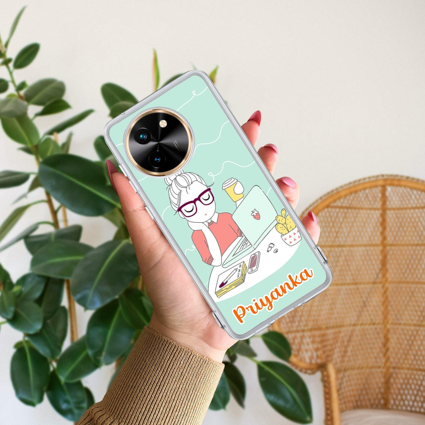 Creator Girl Customize Transparent Silicon Case For Vivo