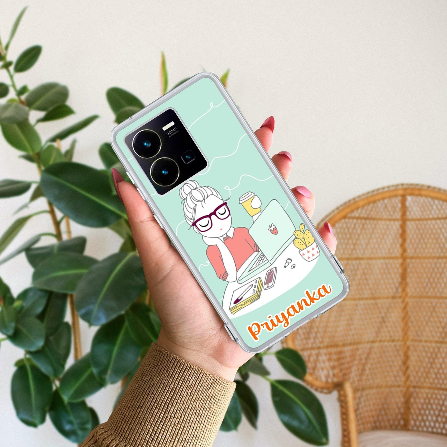 Creator Girl Customize Transparent Silicon Case For Vivo