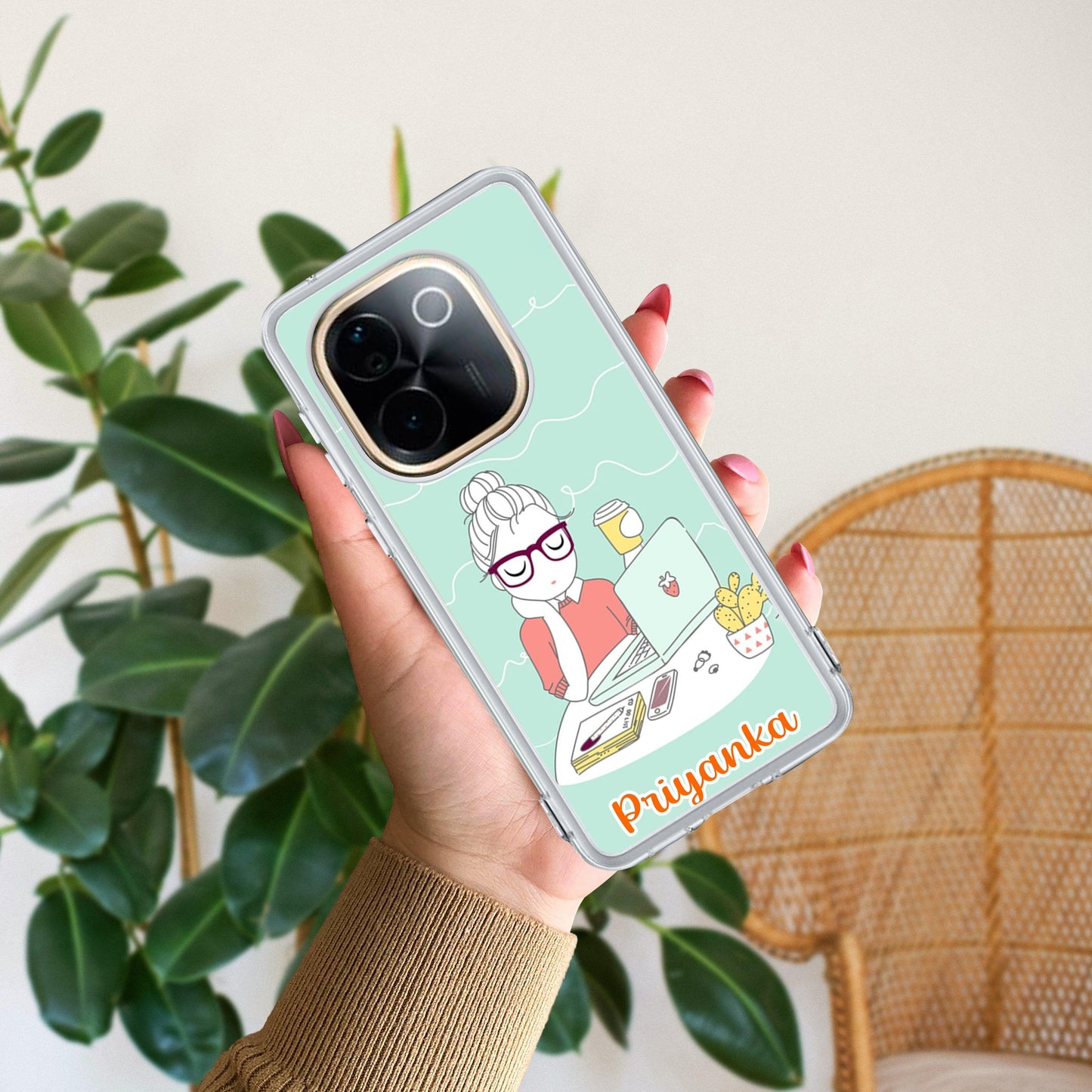 Creator Girl Customize Transparent Silicon Case For Vivo