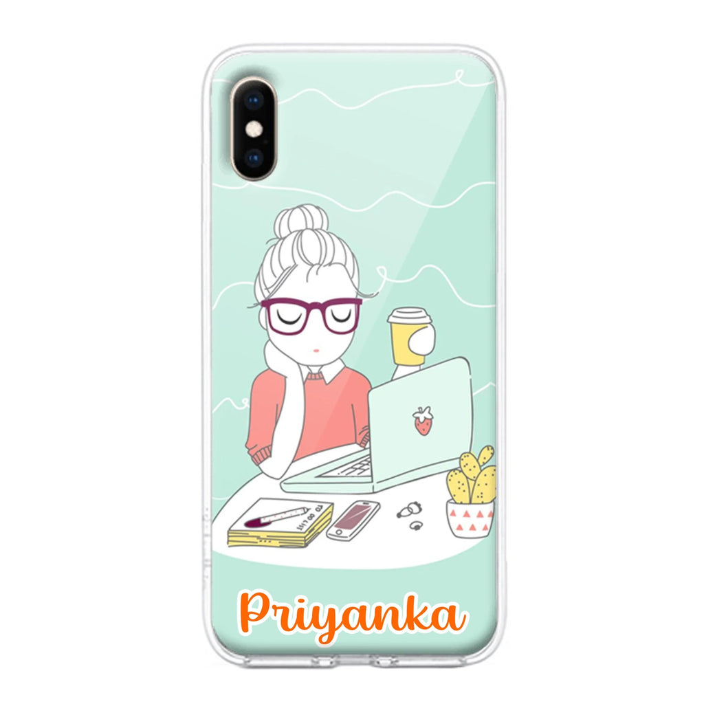 Creator Girl Customize Transparent Silicon Case For iPhone