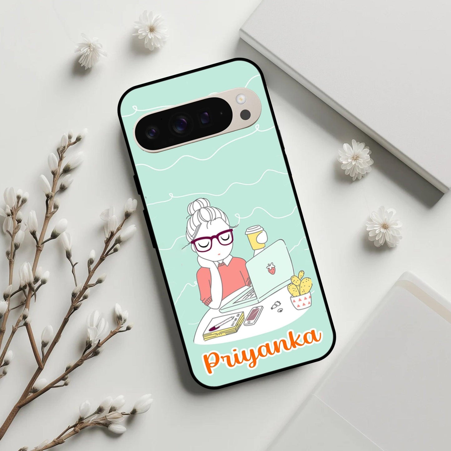 Creator Girl Glossy Metal Case Cover For Google