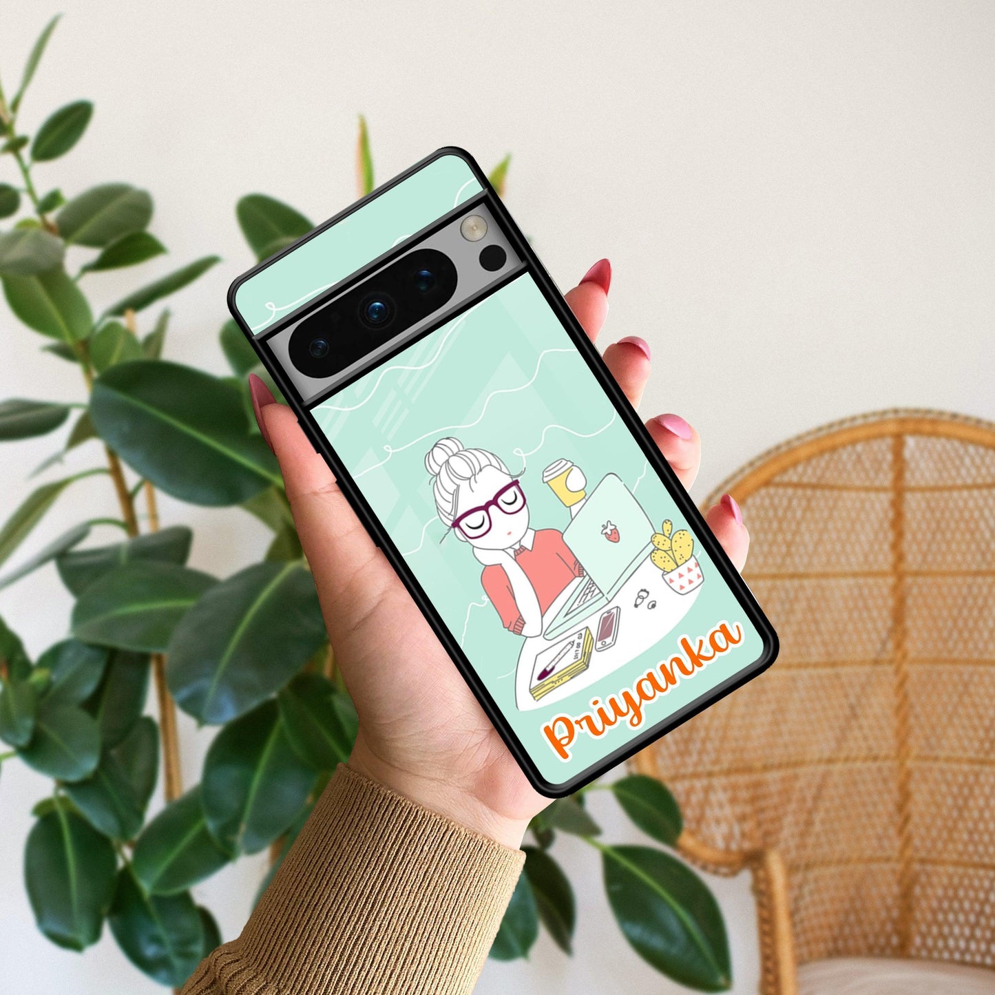 Creator Girl Glossy Metal Case Cover For Google