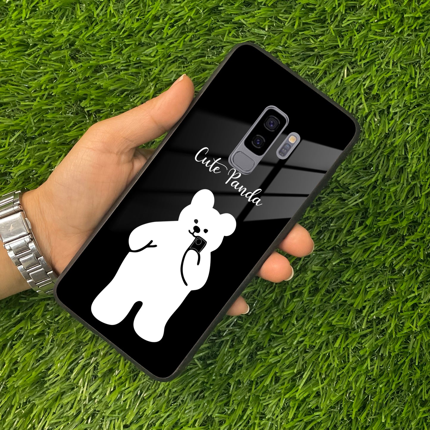 White Panda Glass Case Cover For Samsung