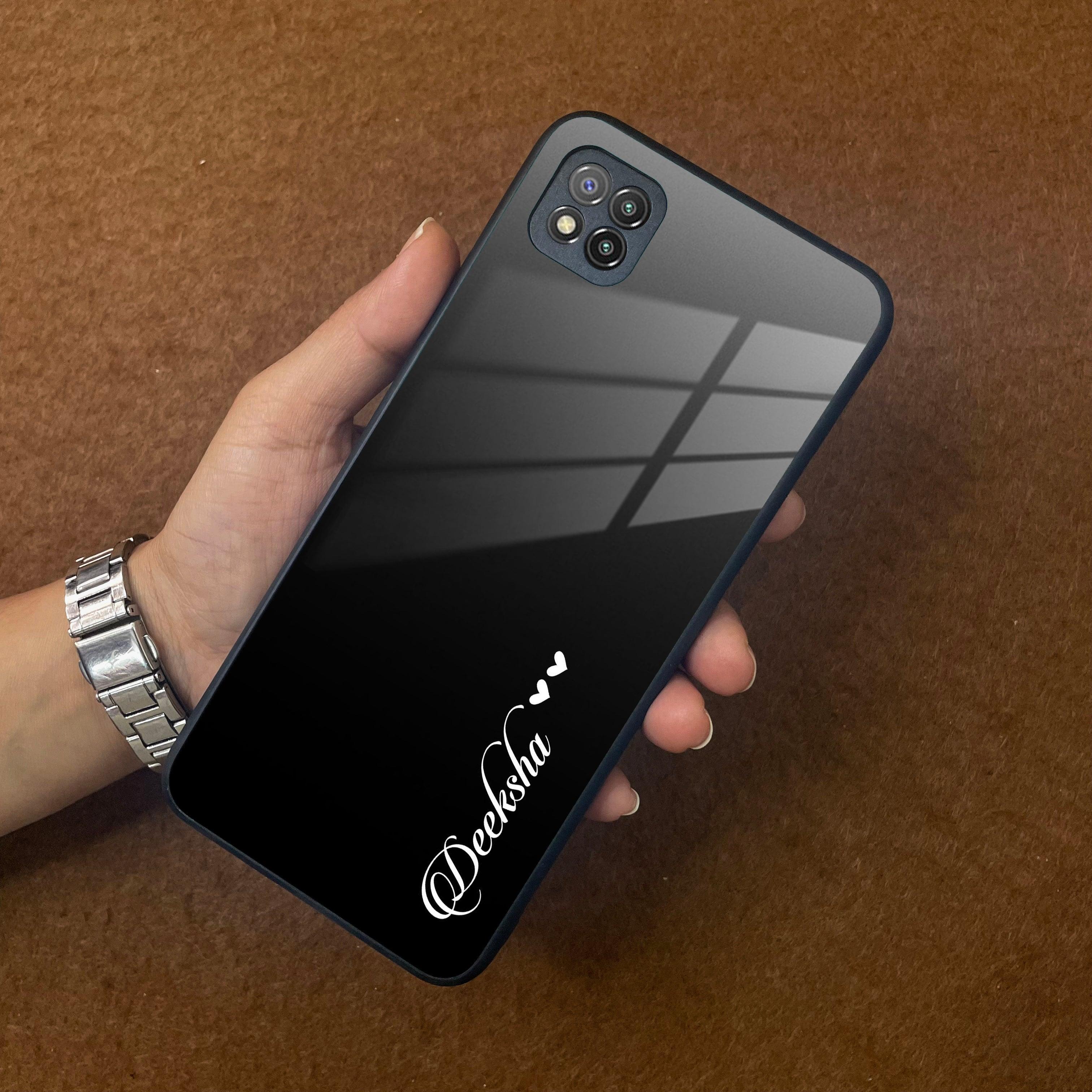 Customize Name Gradient Glass Case Cover Black For Poco - ShopOnCliQ