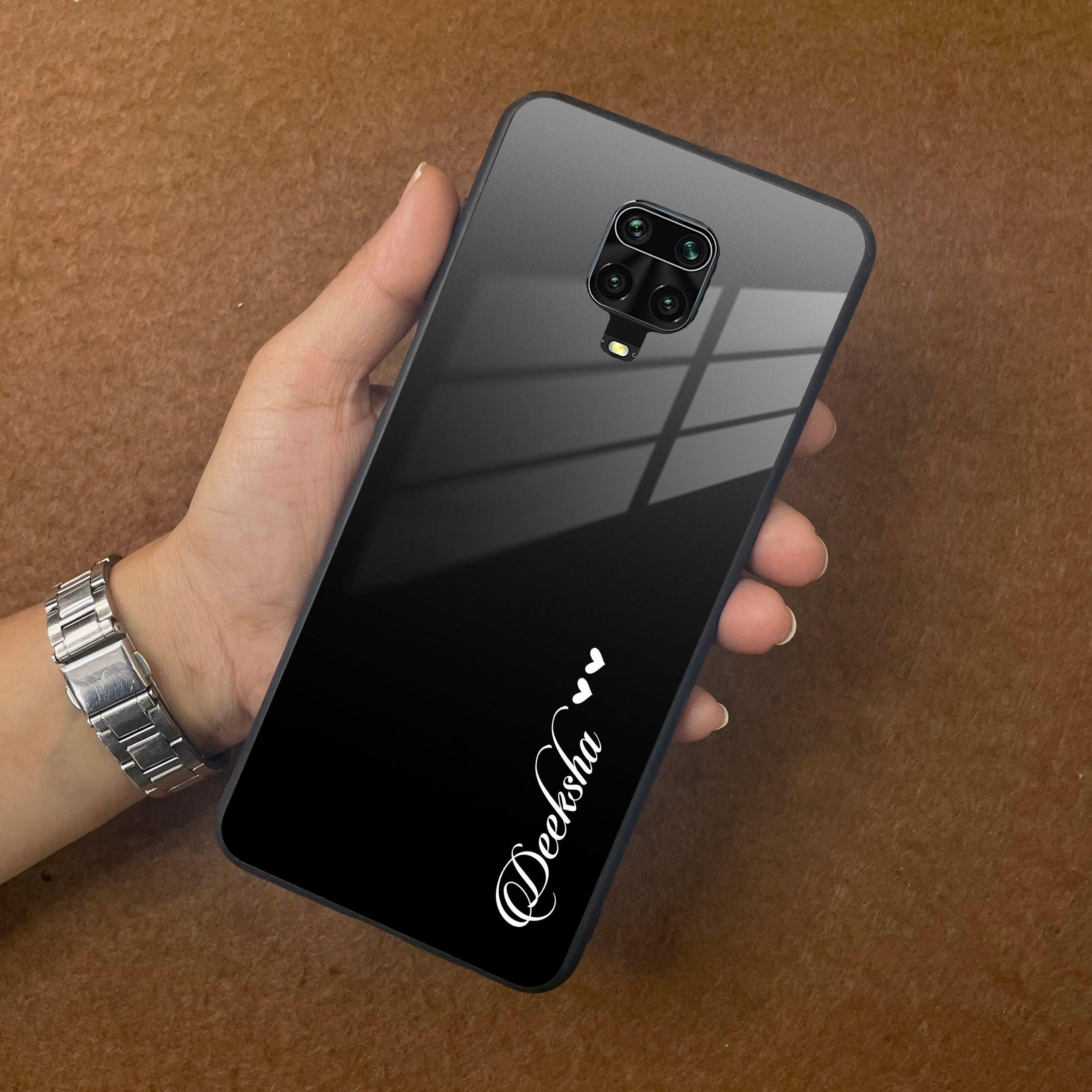 Customize Name Gradient Glass Case Cover Black For Poco - ShopOnCliQ