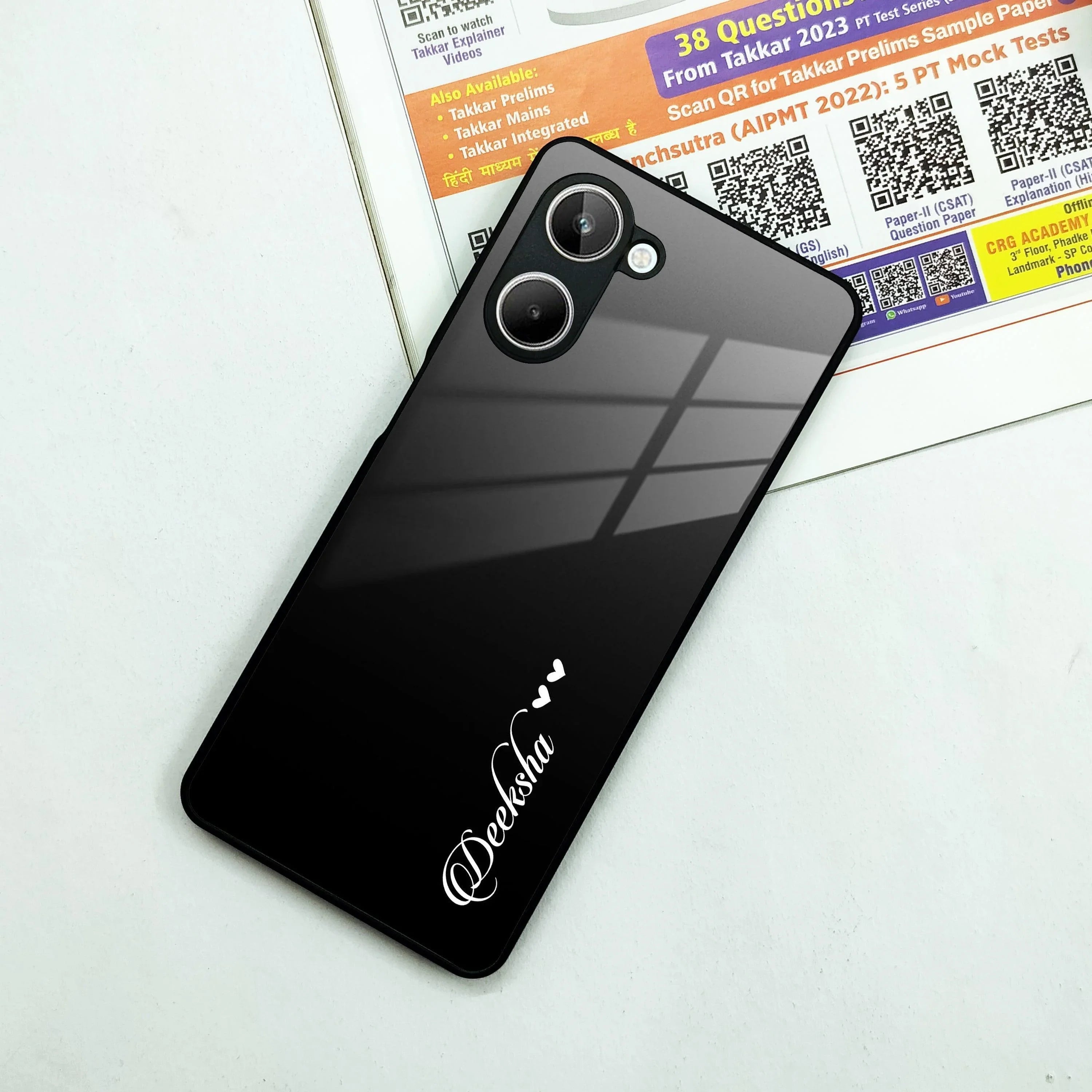 Customize Name Gradient Glass Case Cover Black For Realme/Narzo - ShopOnCliQ