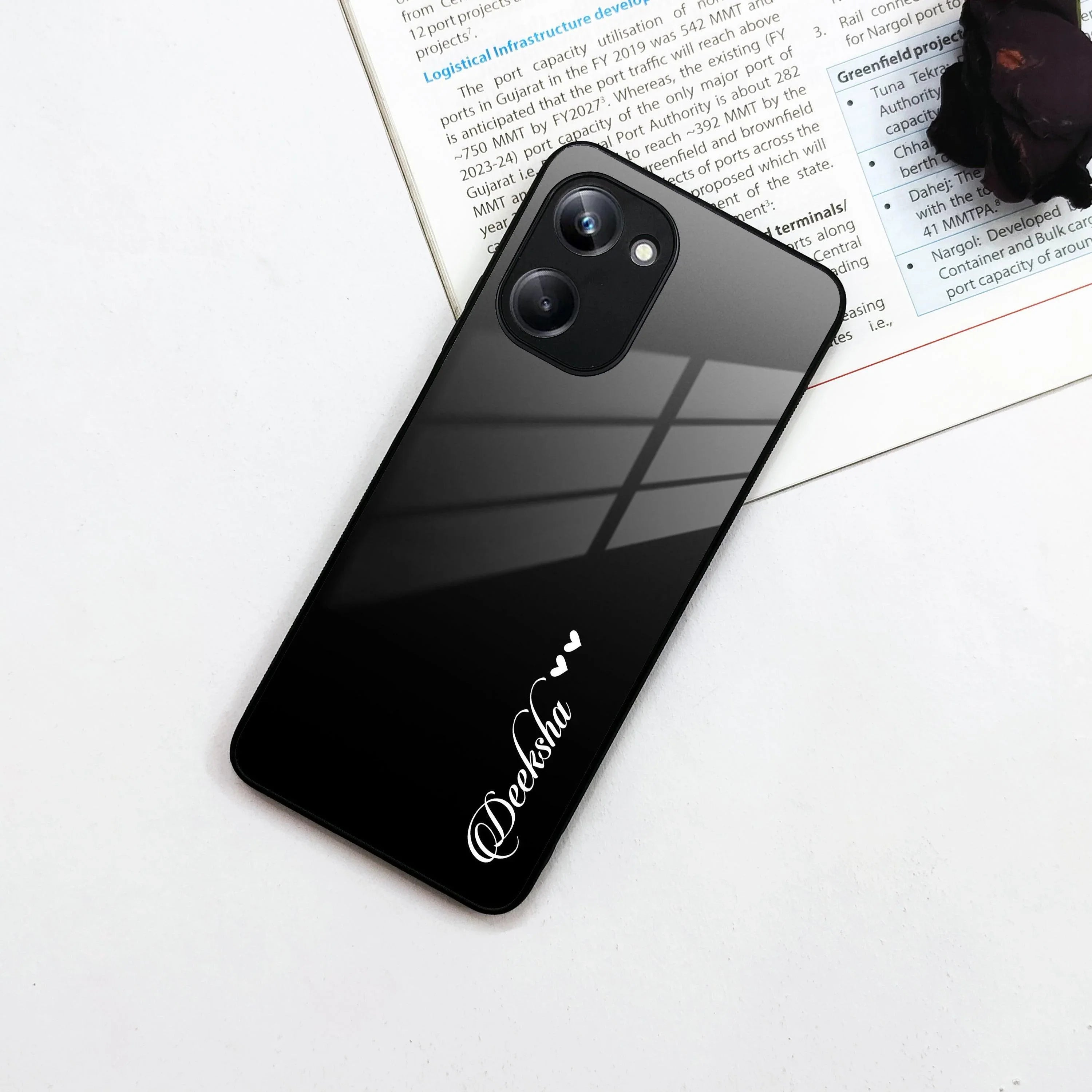 Customize Name Gradient Glass Case Cover Black For Realme/Narzo - ShopOnCliQ