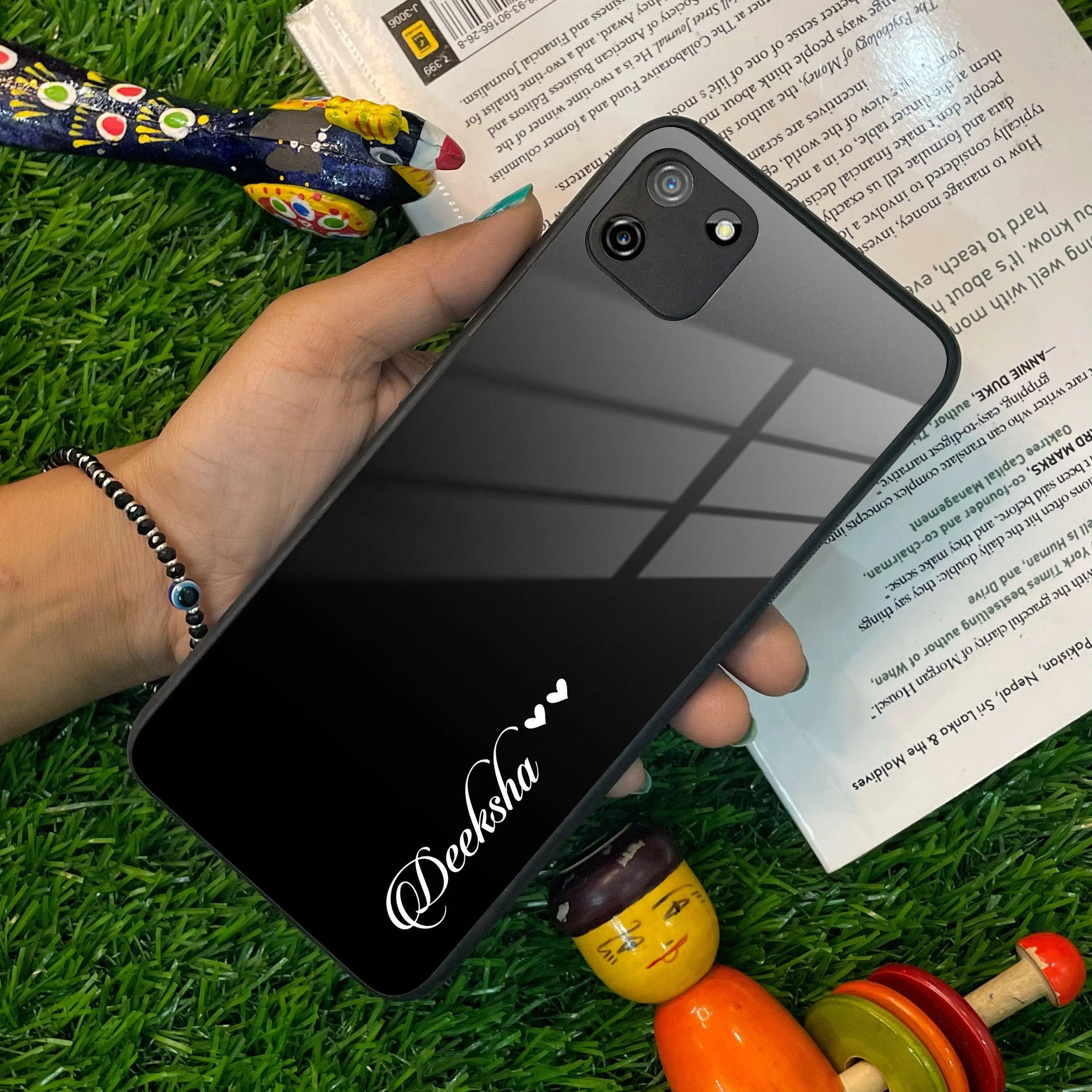 Customize Name Gradient Glass Case Cover Black For Realme/Narzo - ShopOnCliQ