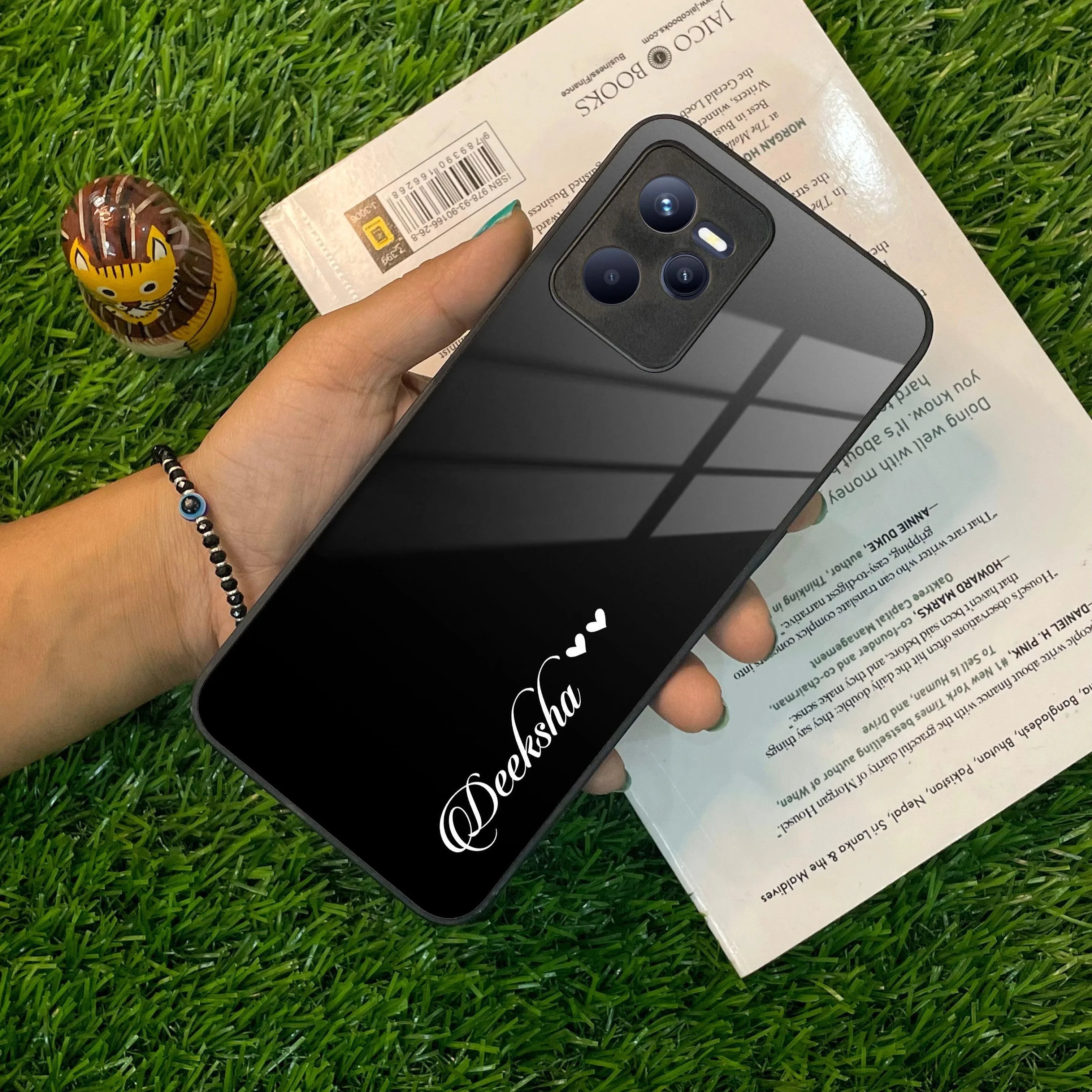 Customize Name Gradient Glass Case Cover Black For Realme/Narzo - ShopOnCliQ