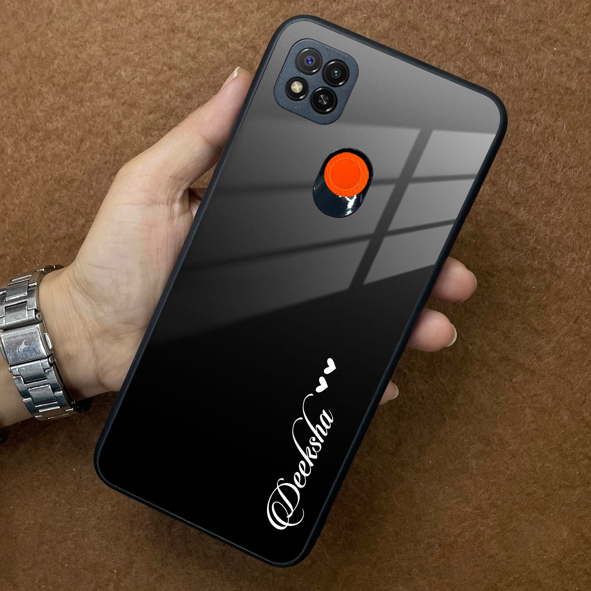 Customize Name Gradient Glass Case Cover Black For Redmi/Xiaomi ShopOnCliQ