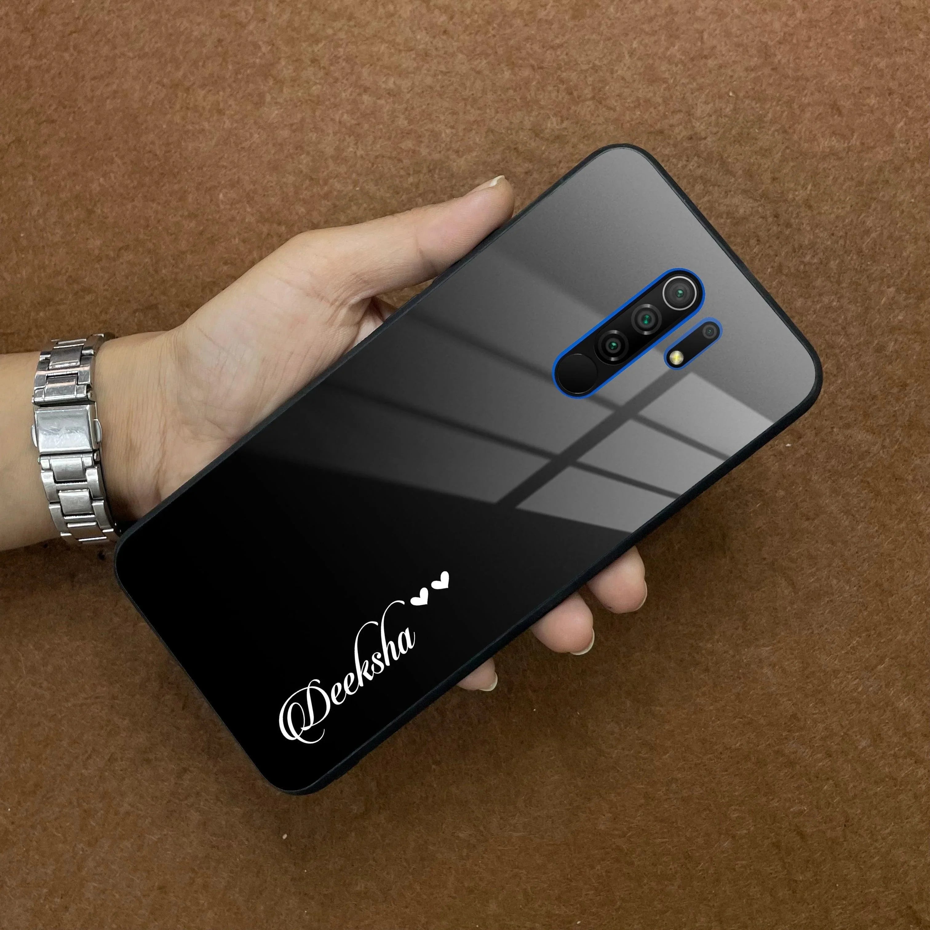 Customize Name Gradient Glass Case Cover Black For Redmi/Xiaomi - ShopOnCliQ