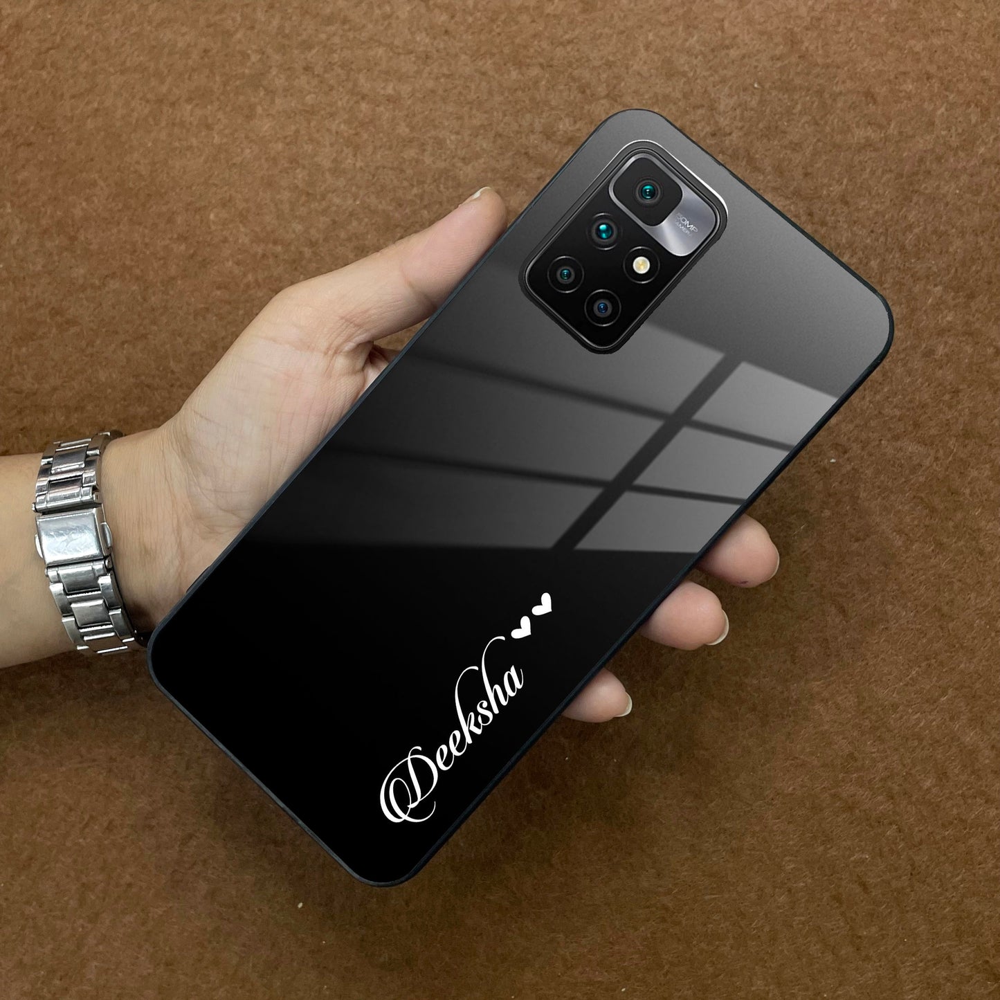 Customize Name Gradient Glass Case Cover Black For Redmi/Xiaomi ShopOnCliQ