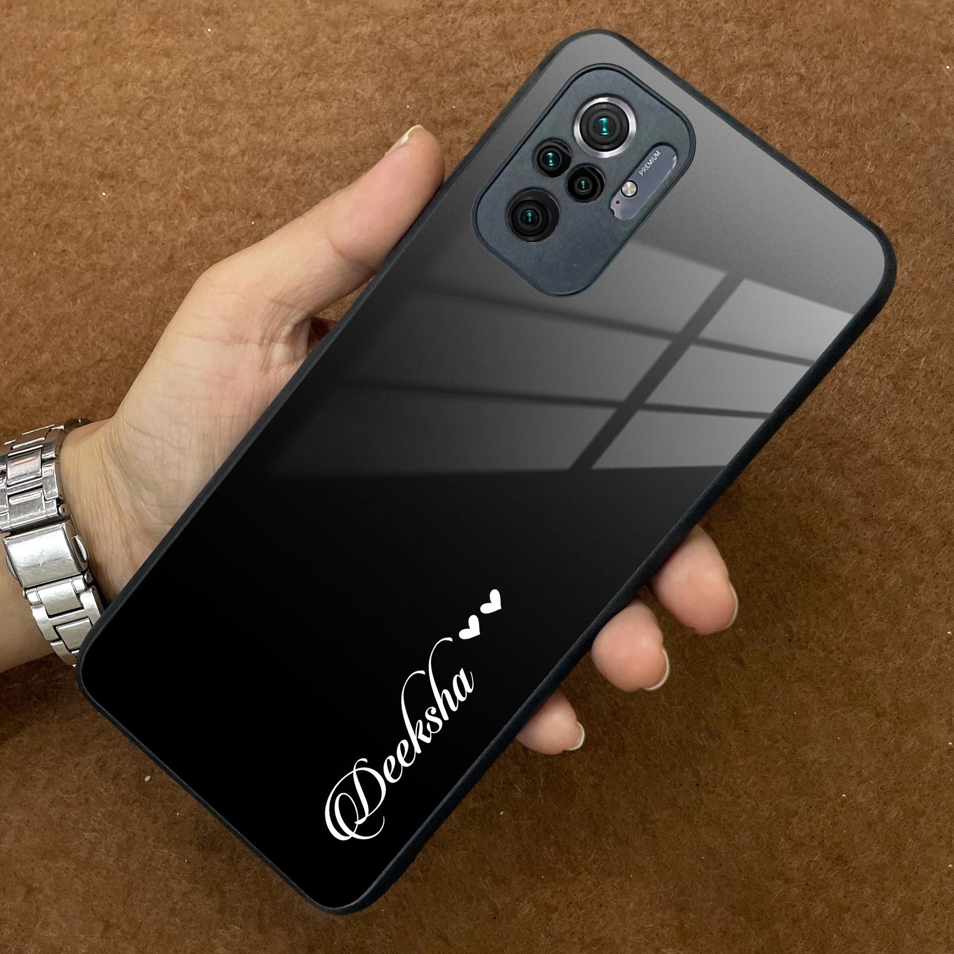 Customize Name Gradient Glass Case Cover Black For Redmi/Xiaomi ShopOnCliQ