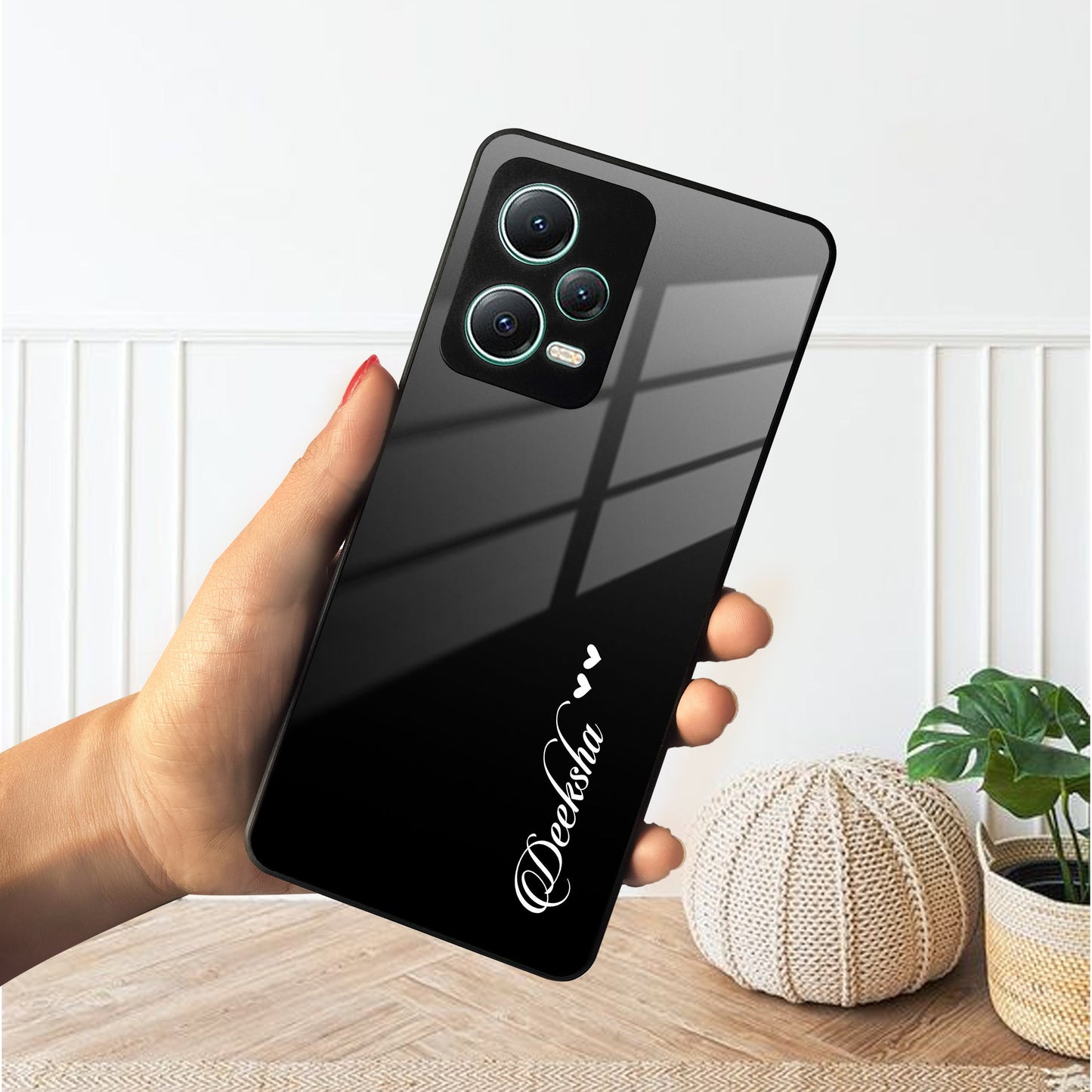 Customize Name Gradient Glass Case Cover Black For Redmi/Xiaomi ShopOnCliQ