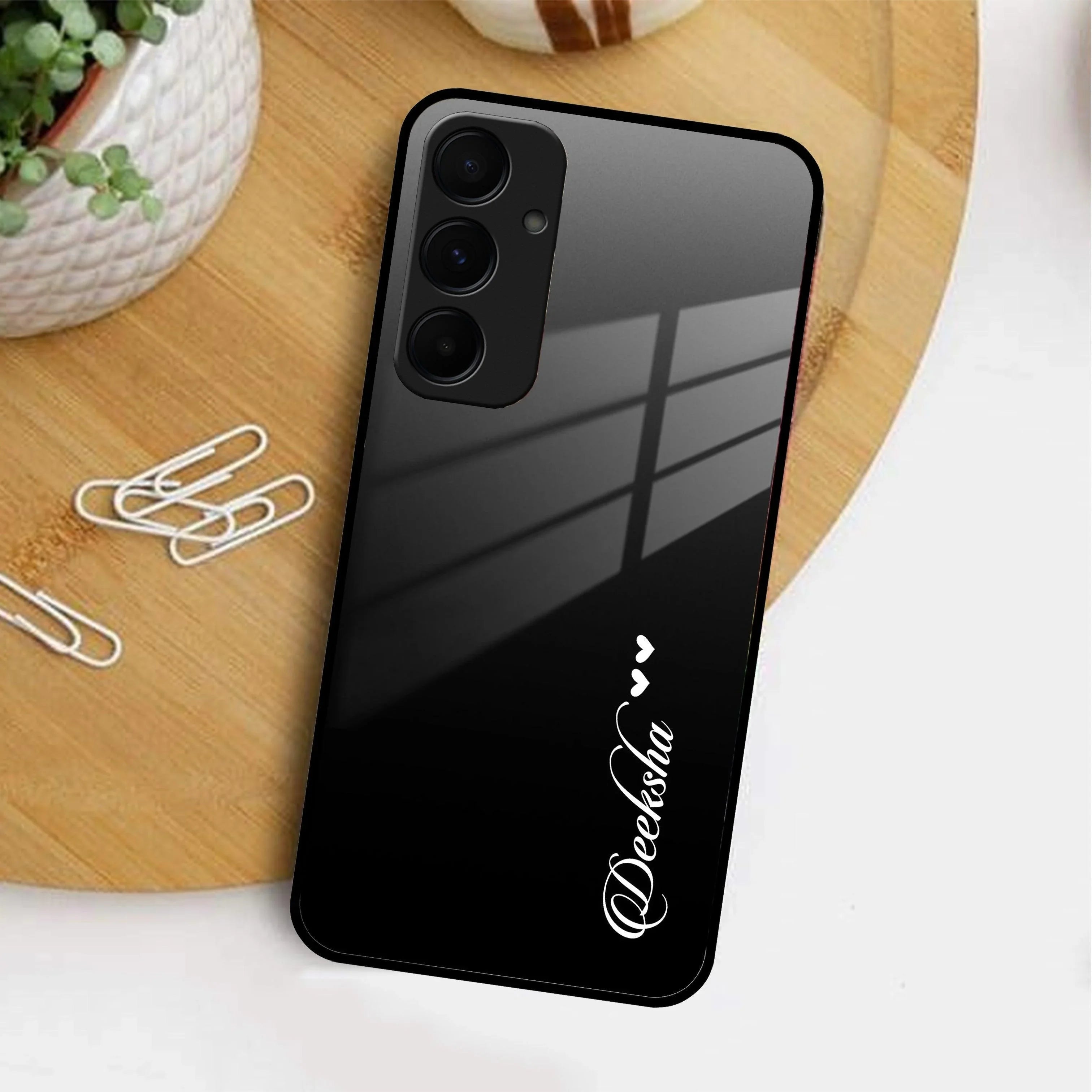 Customize Name Gradient Glass Case Cover Black For Samsung - ShopOnCliQ