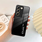 Customize Name Gradient Glass Case Cover Black For Vivo - ShopOnCliQ
