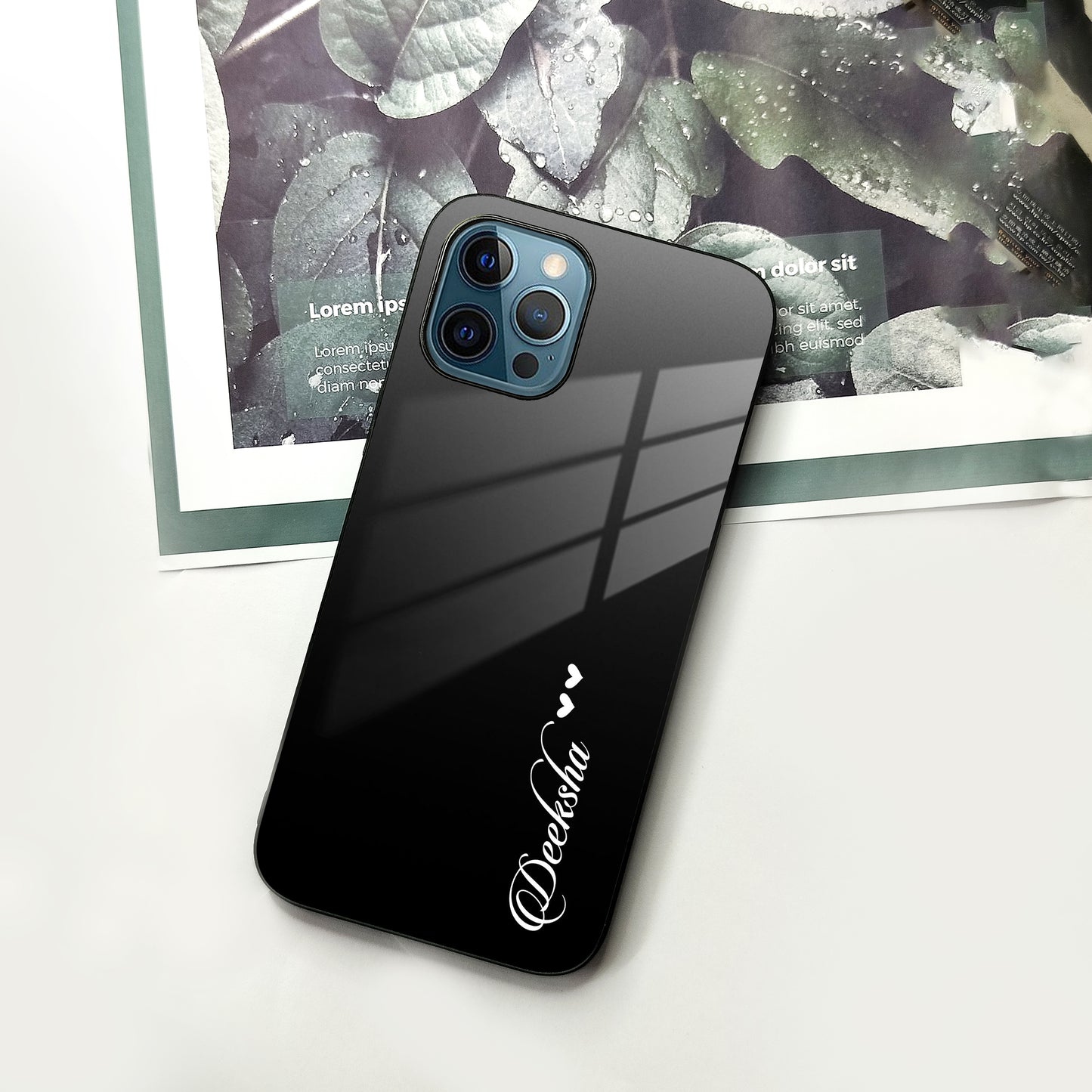 Customize Name Gradient Glass Case Cover Black For iPhone ShopOnCliQ