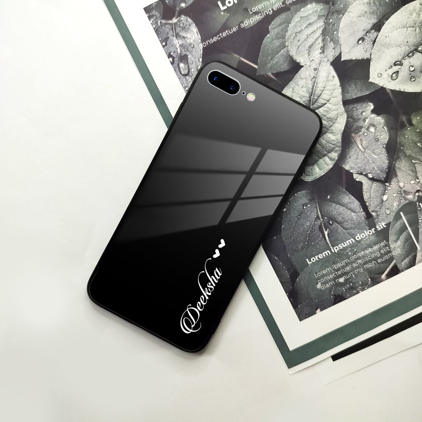 Customize Name Gradient Glass Case Cover Black For iPhone - ShopOnCliQ