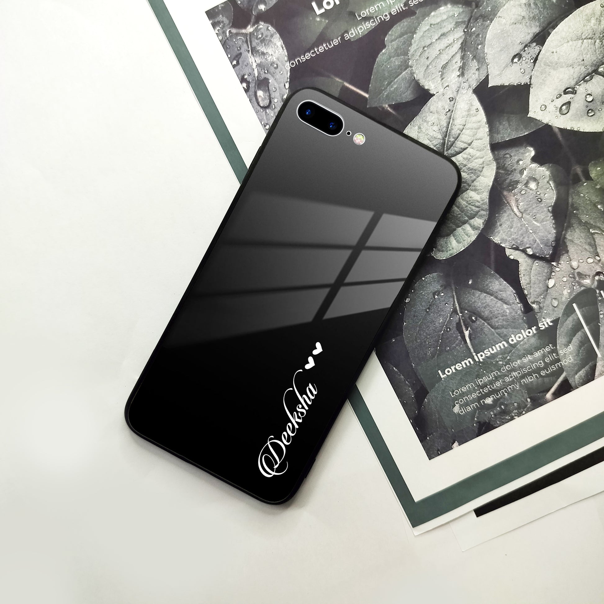 Customize Name Gradient Glass Case Cover Black For iPhone ShopOnCliQ